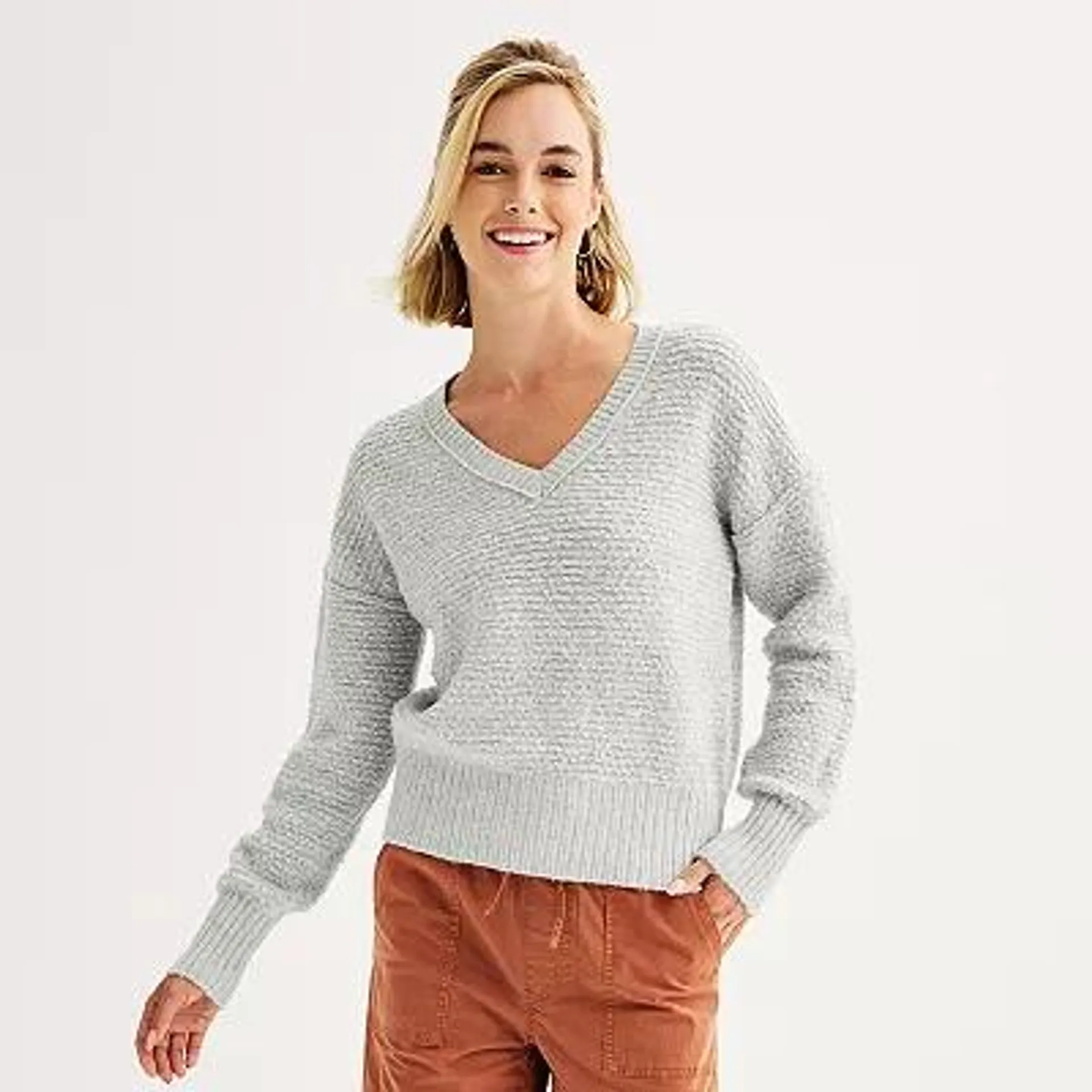 Juniors' SO® Cozy V-Neck Pullover Sweater