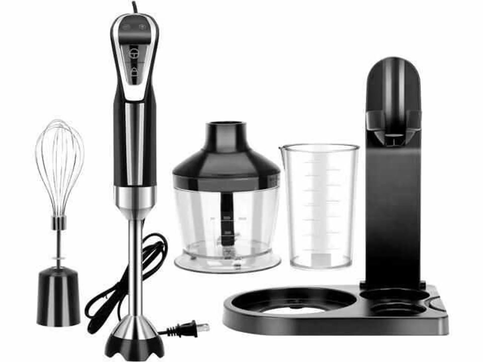 LINKChef 4 in 1 Immersion Blender Handheld 800W, 8 Speed Hand Blender with Whisk for kitchen Scratch Resistant, LED Touch Display, Stick Blender with Chopper, Beaker, Storage Stand