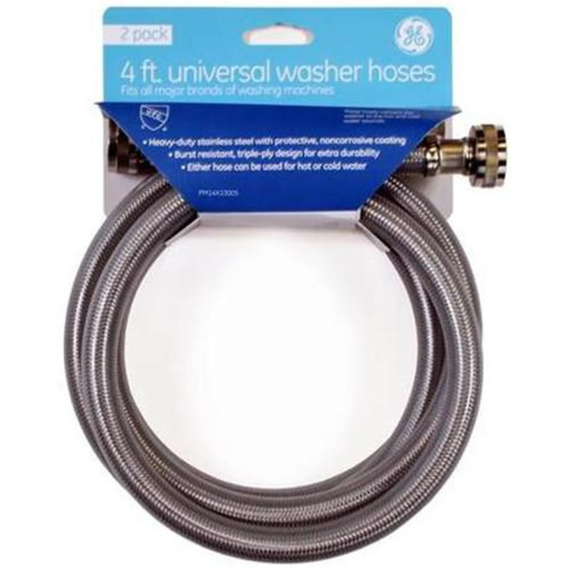 GE® Washer Hose - Burst Resistant - Stainless Steel (PM14X10005)