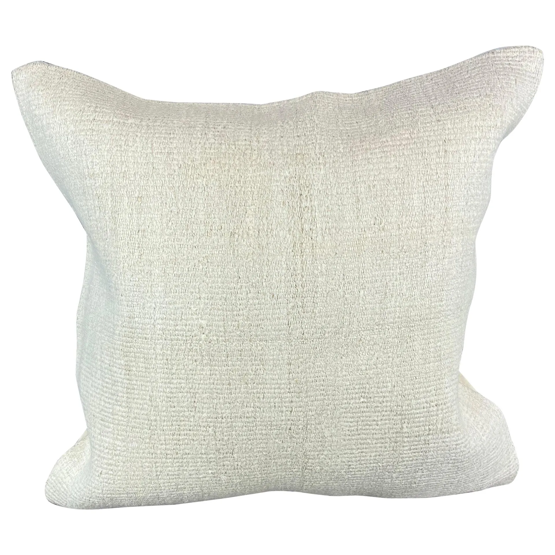 20 x 20 Hemp Turkish Cushion Natural Grayish White Pillow Cushion Cover #6556