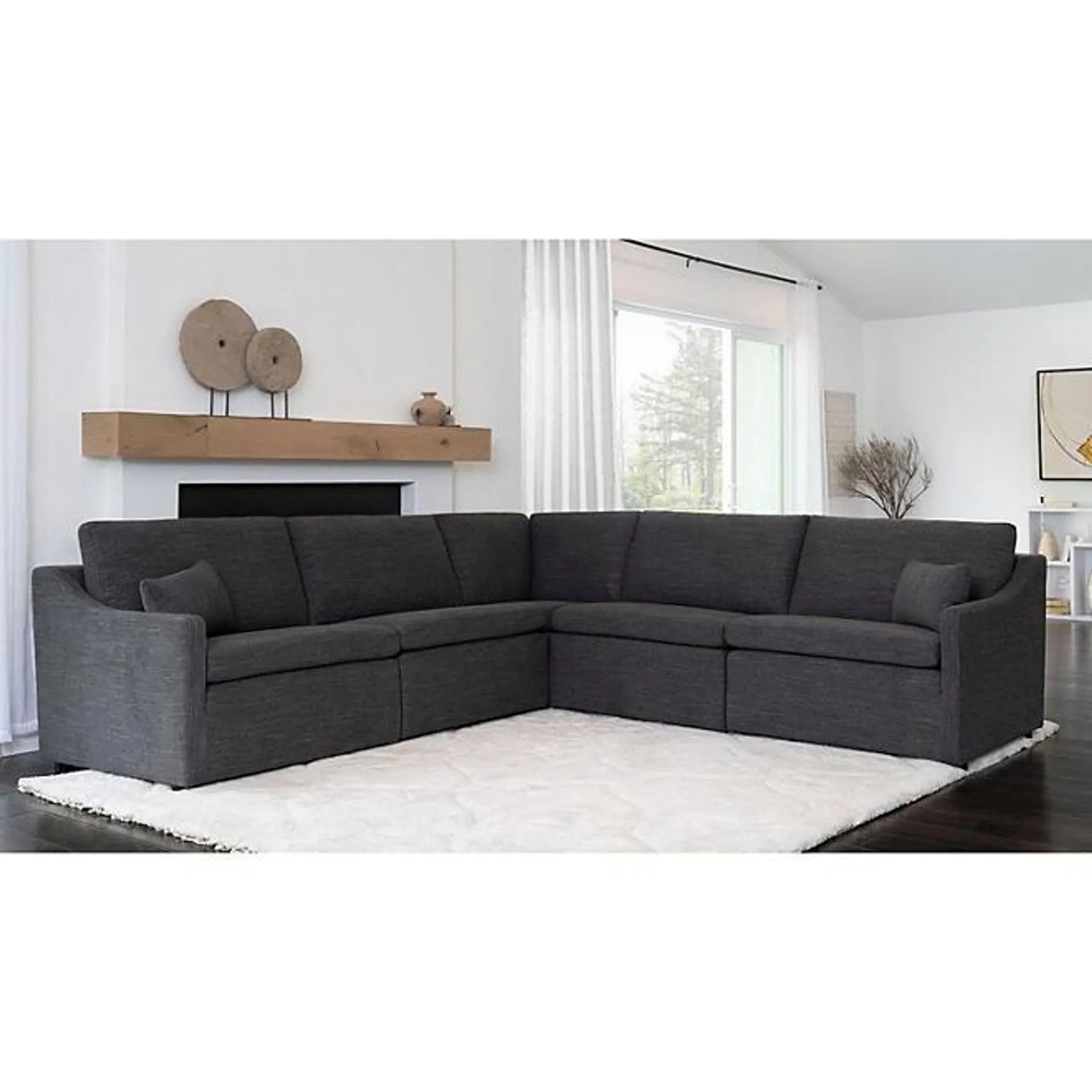 Claire 5-Piece Stain-Resistant Fabric Modular Sectional, Assorted Colors