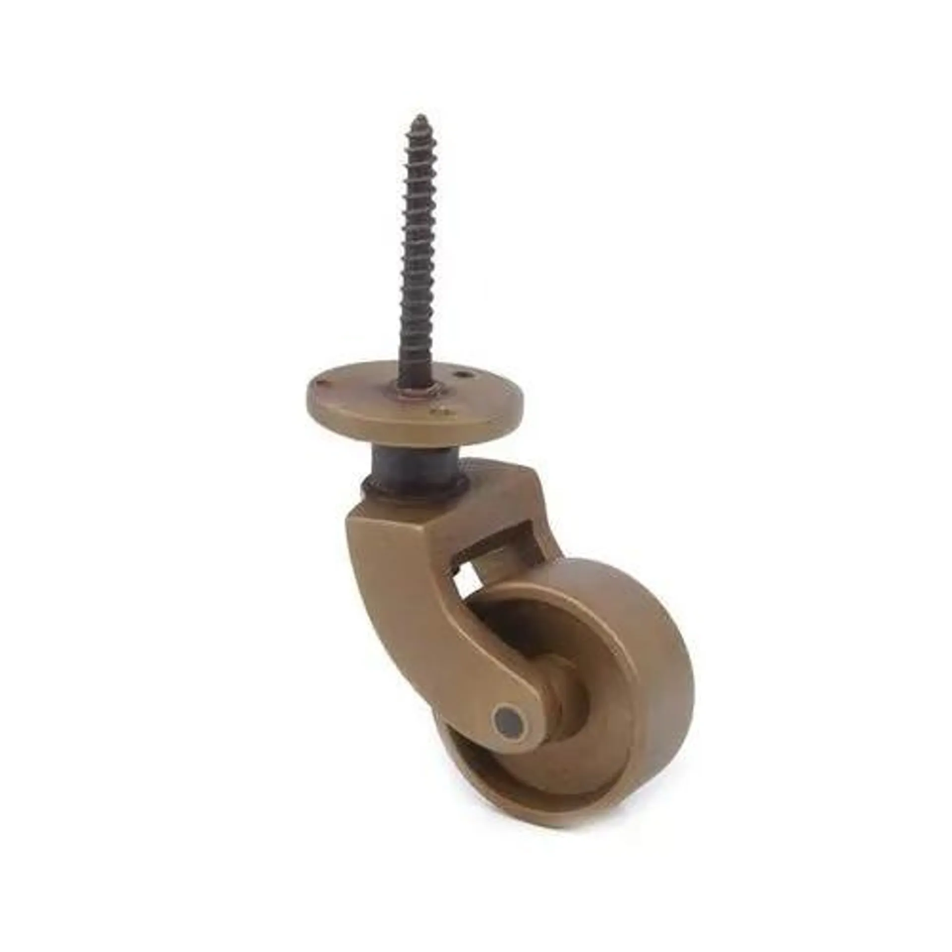 Restorers Threaded Screw Solid Brass Caster - 1 1/4 Inch Wheel