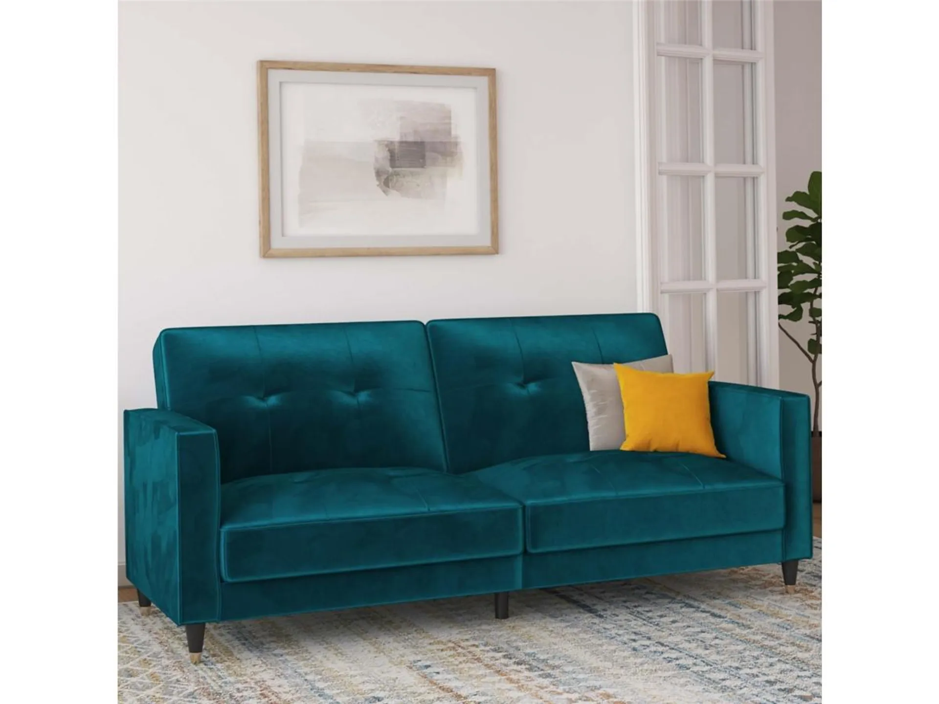 Atwater Living Royal Velvet Tufted Futon