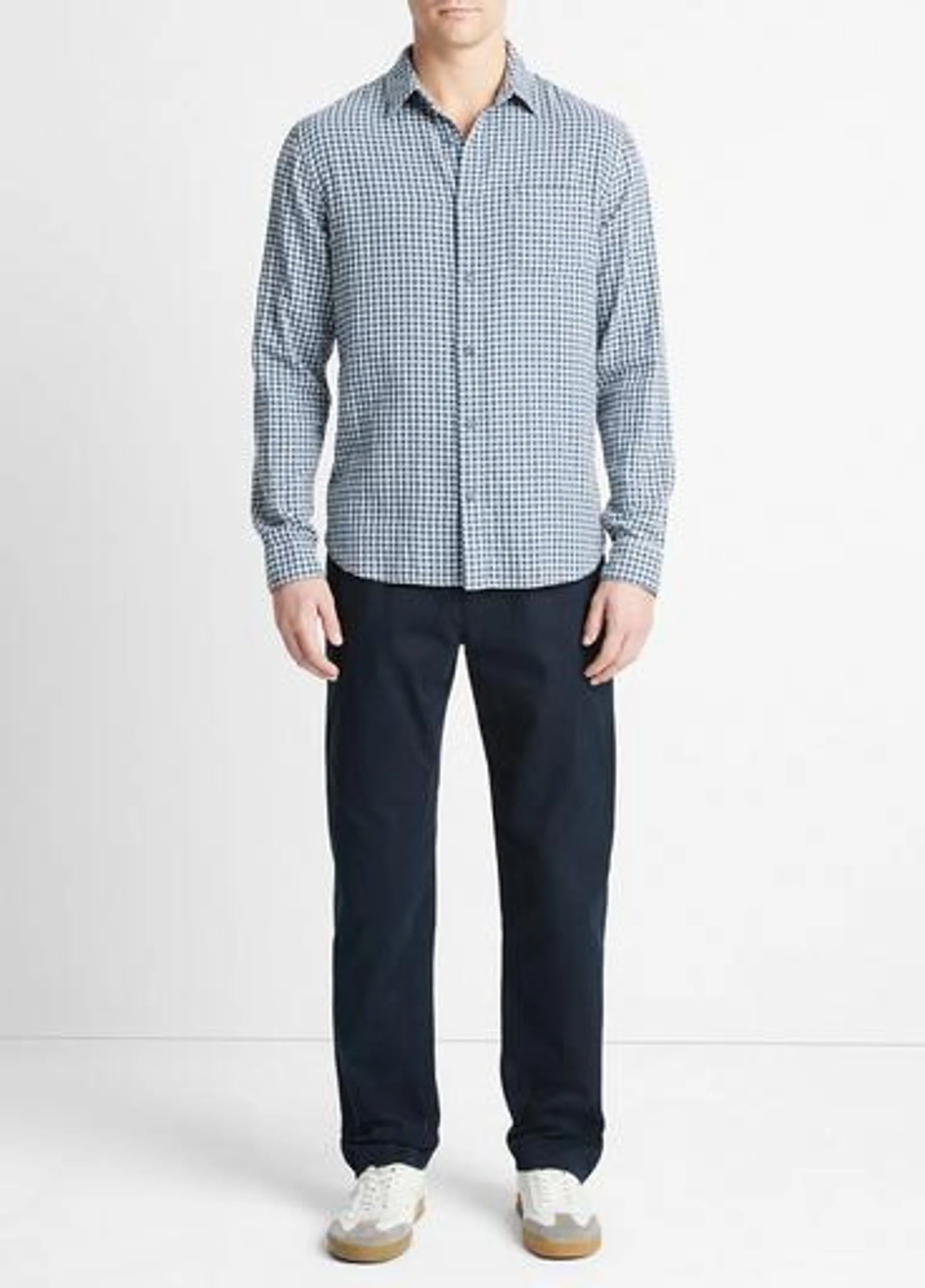 Mojave Plaid Cotton Long-Sleeve Shirt