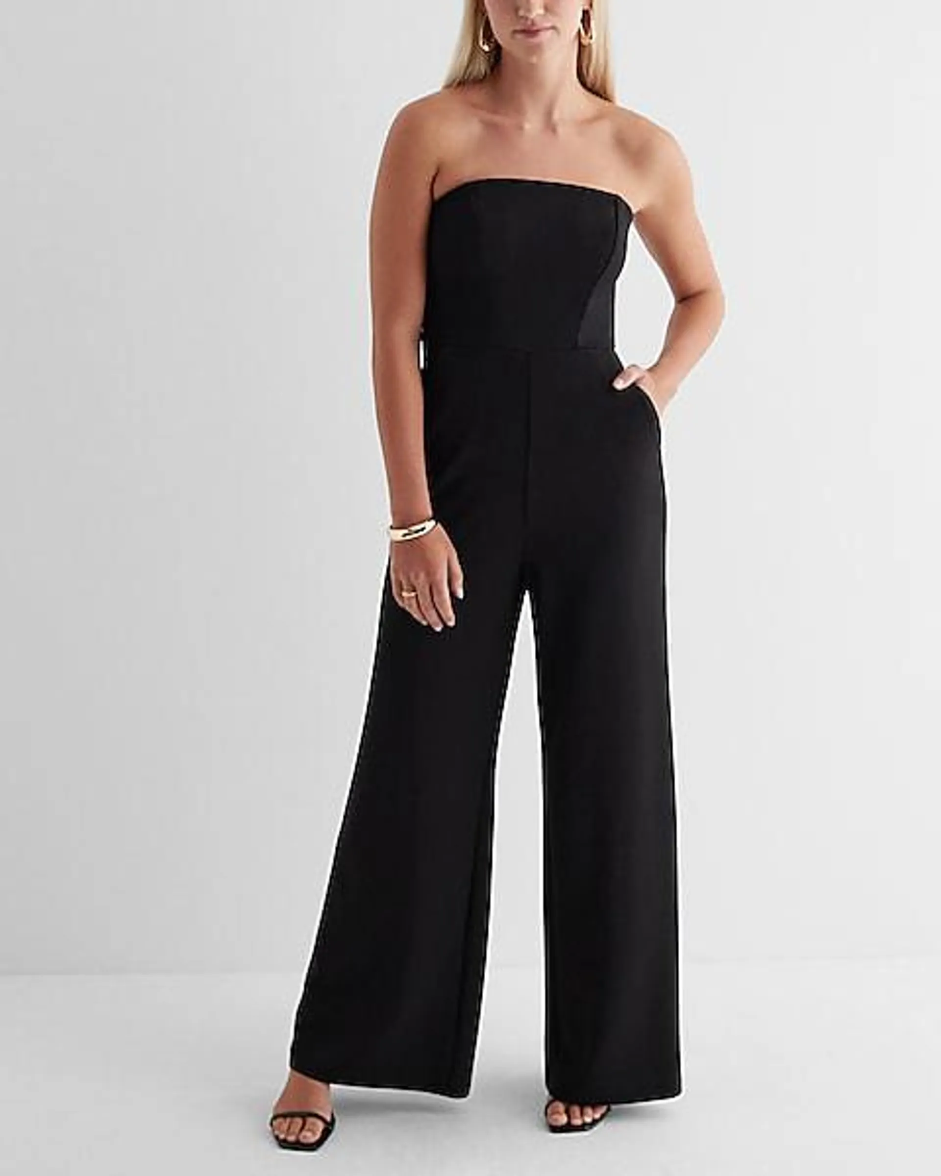 Strapless Wide Leg Jumpsuit