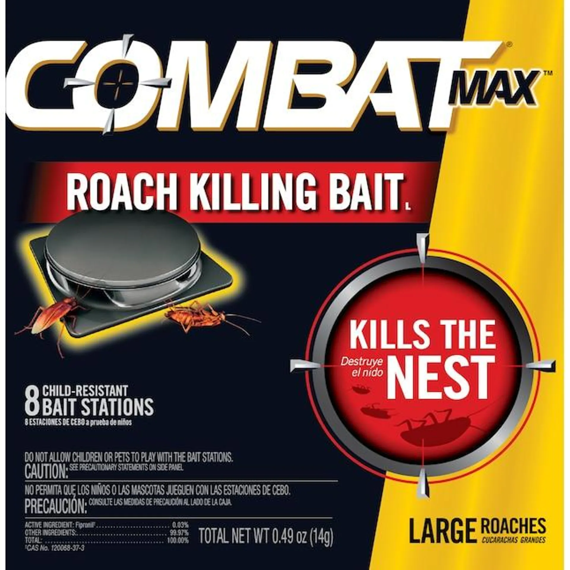 Combat 8-Count Max for Large Roaches Roach Bait Station (8-Pack)