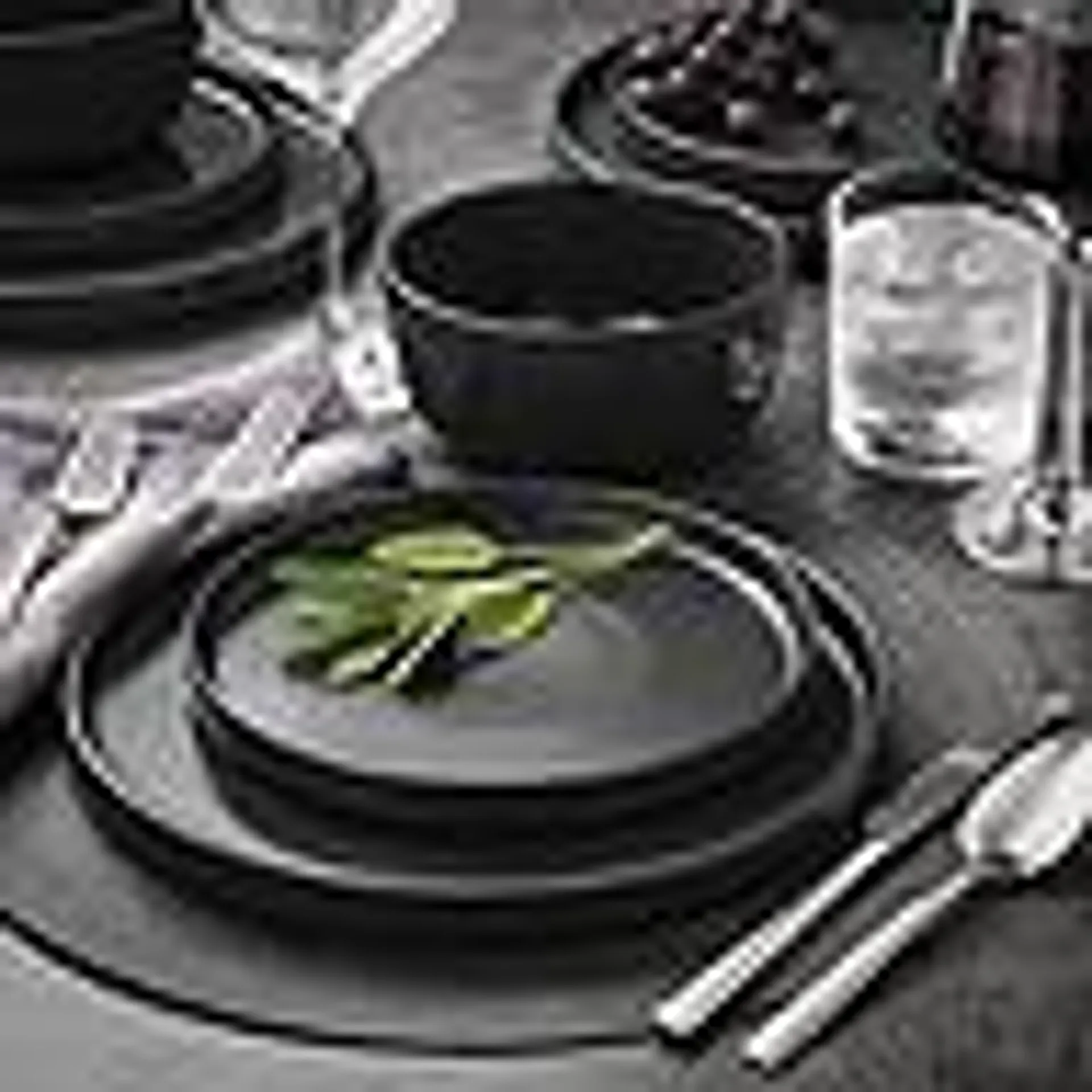 Member's Mark 24 Piece Modern Stoneware Dinnerware Set, Choose Color