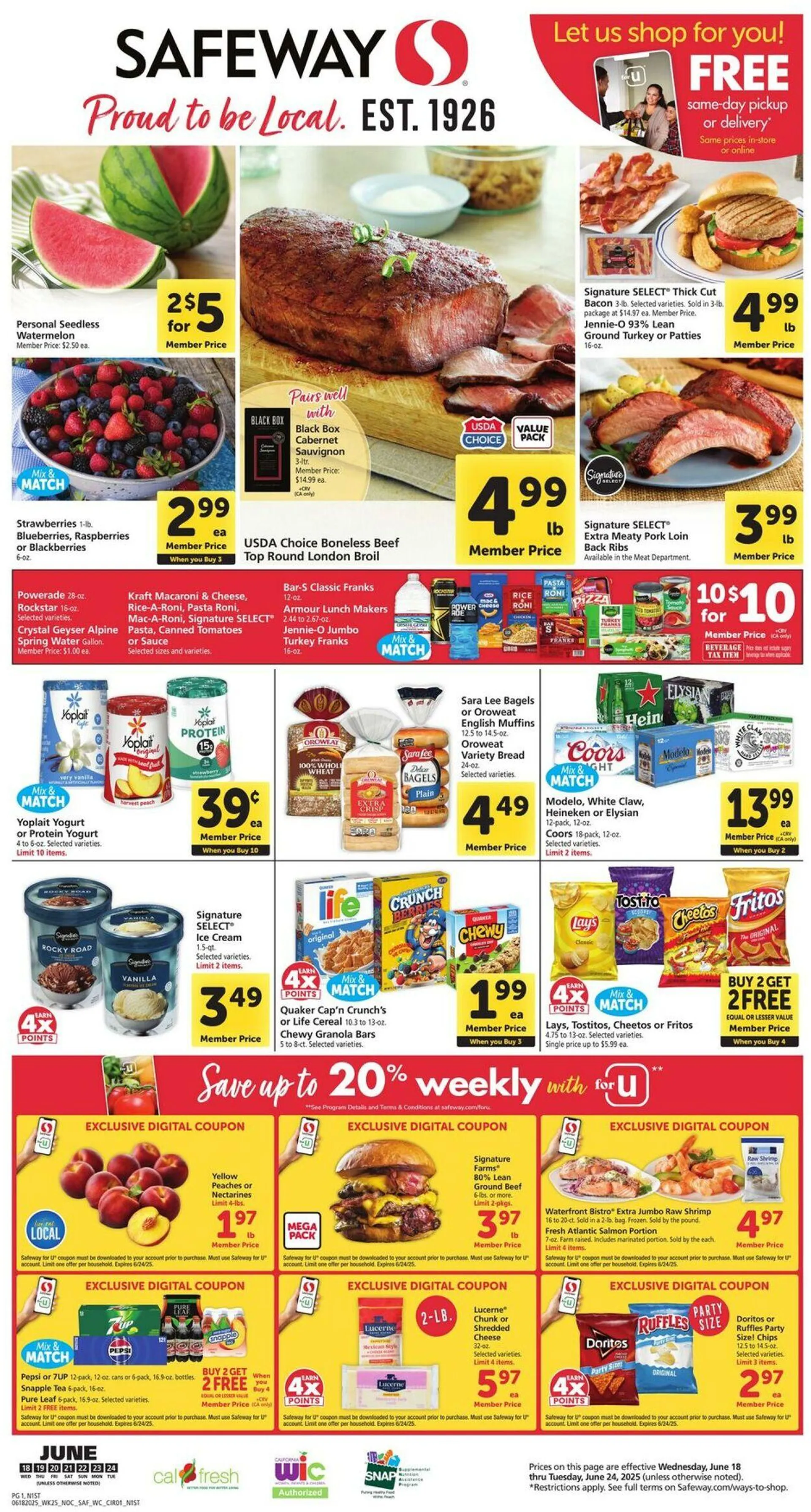 Weekly ad Safeway Current weekly ad from June 18 to June 24 2025 - Page 1