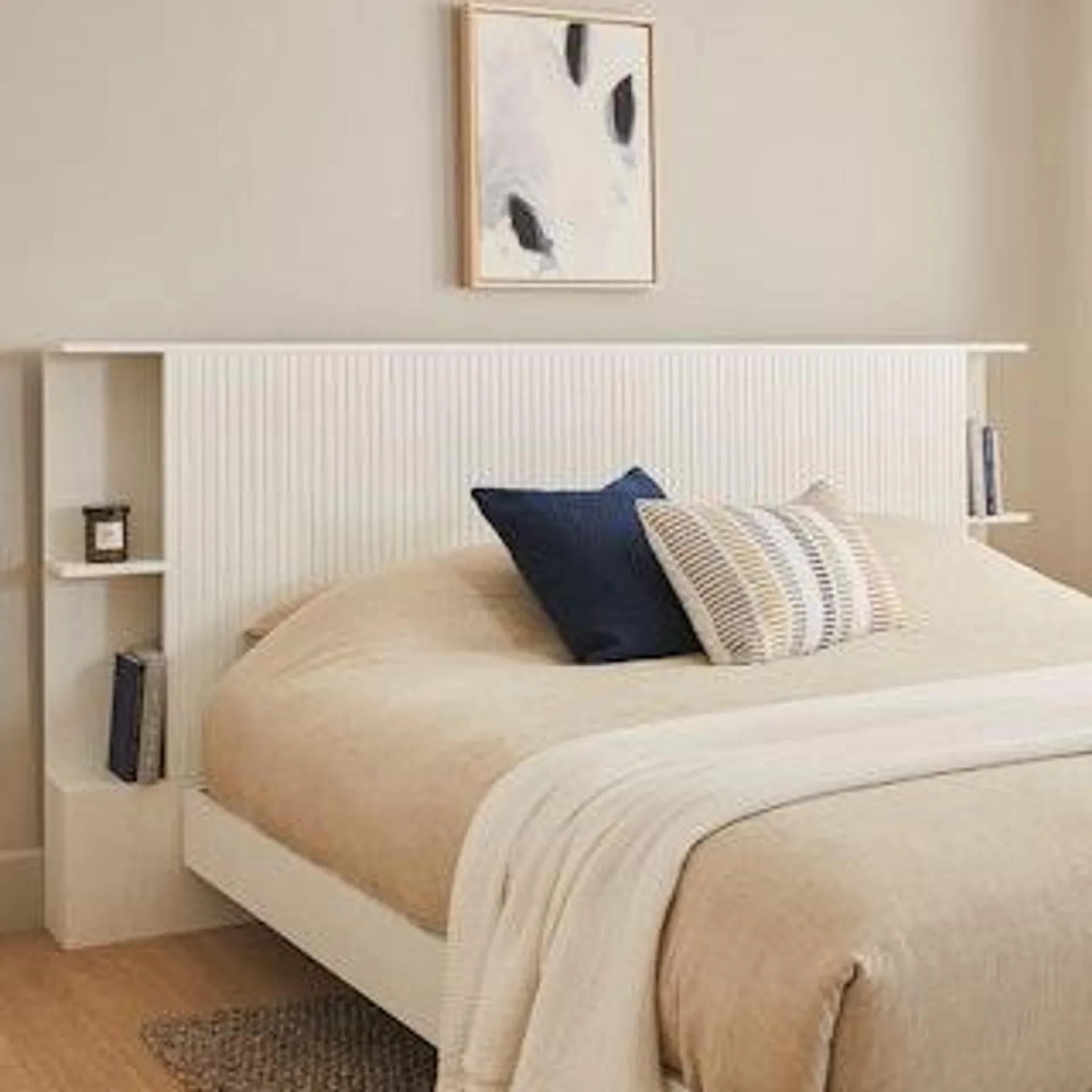 Kouva King Storage Headboard - White