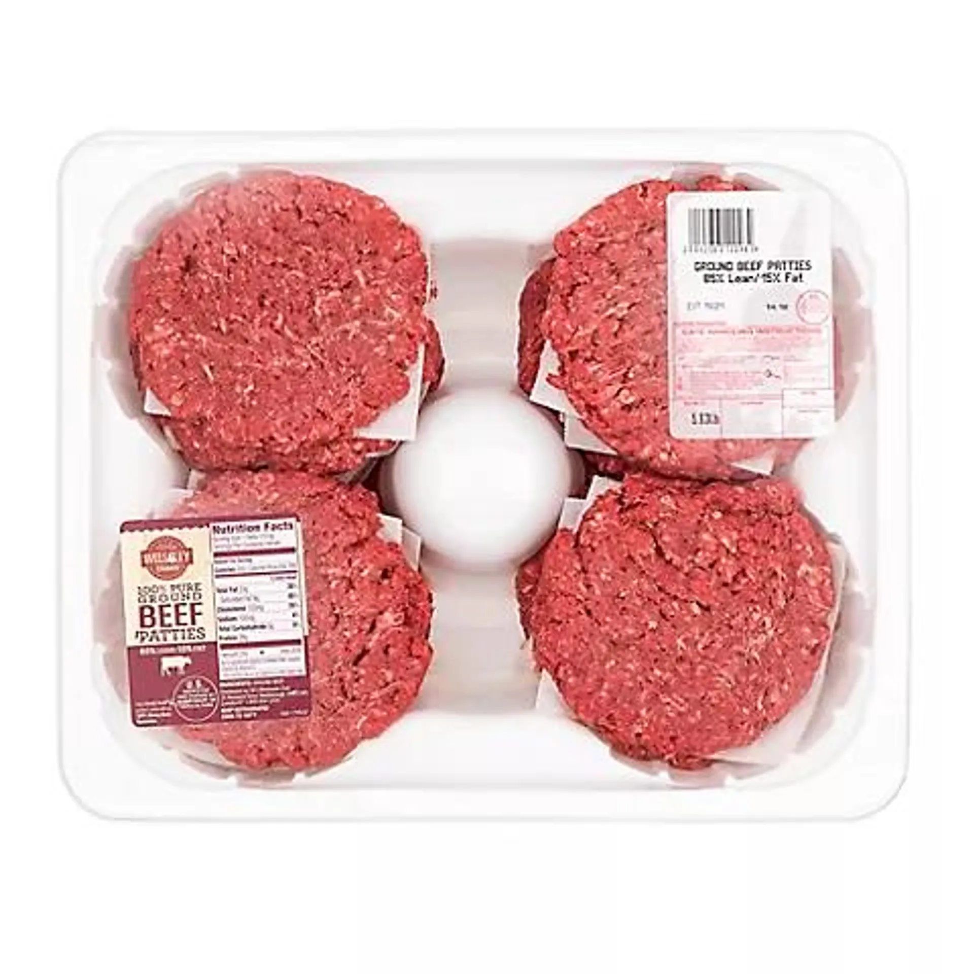 Wellsley Farms 85% Ground Beef Patties 12 ct., 3.75 - 4.5 lbs.