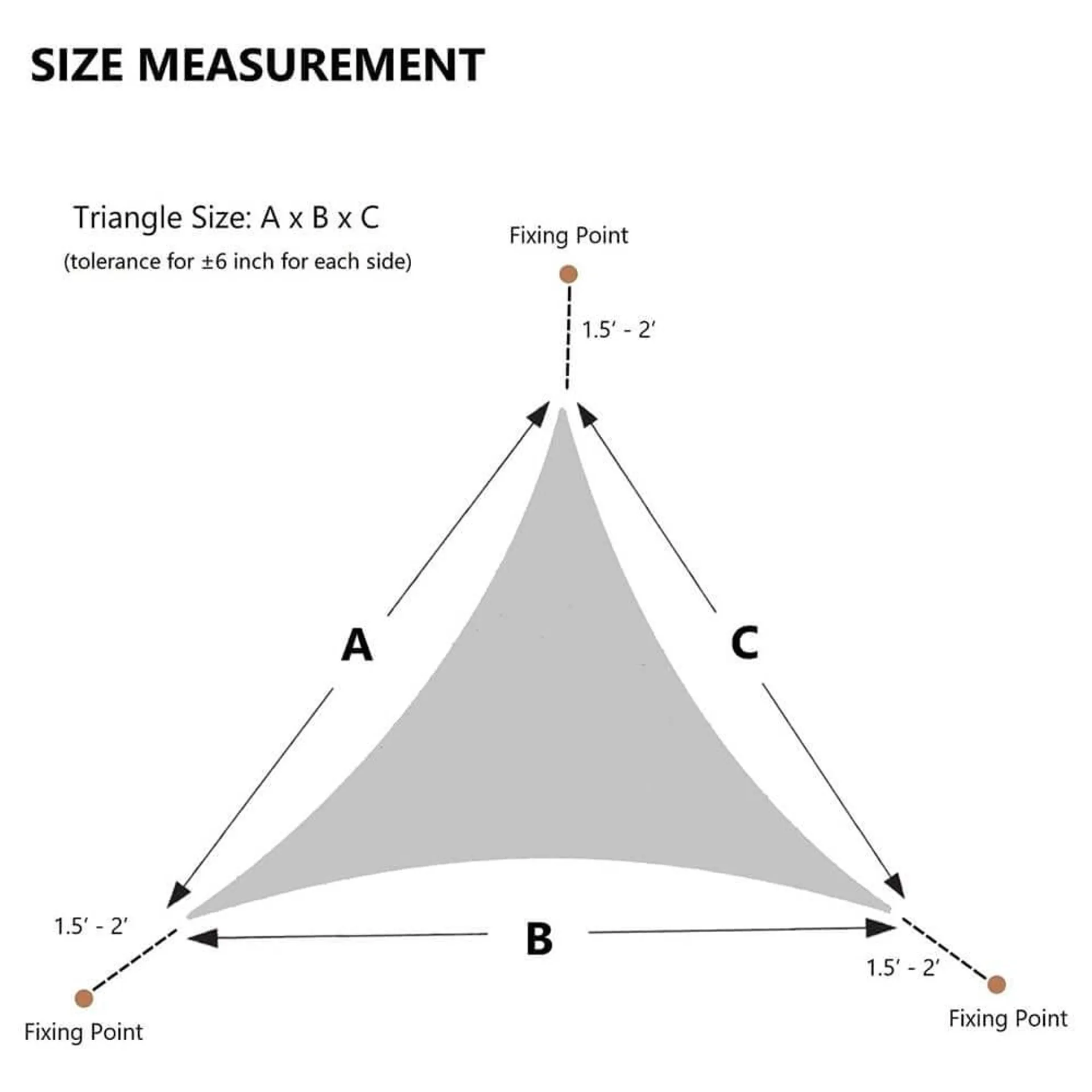 AsterOutdoor Triangular Sun Shade Sail, 12’ x 12’ x 12’, Graphite