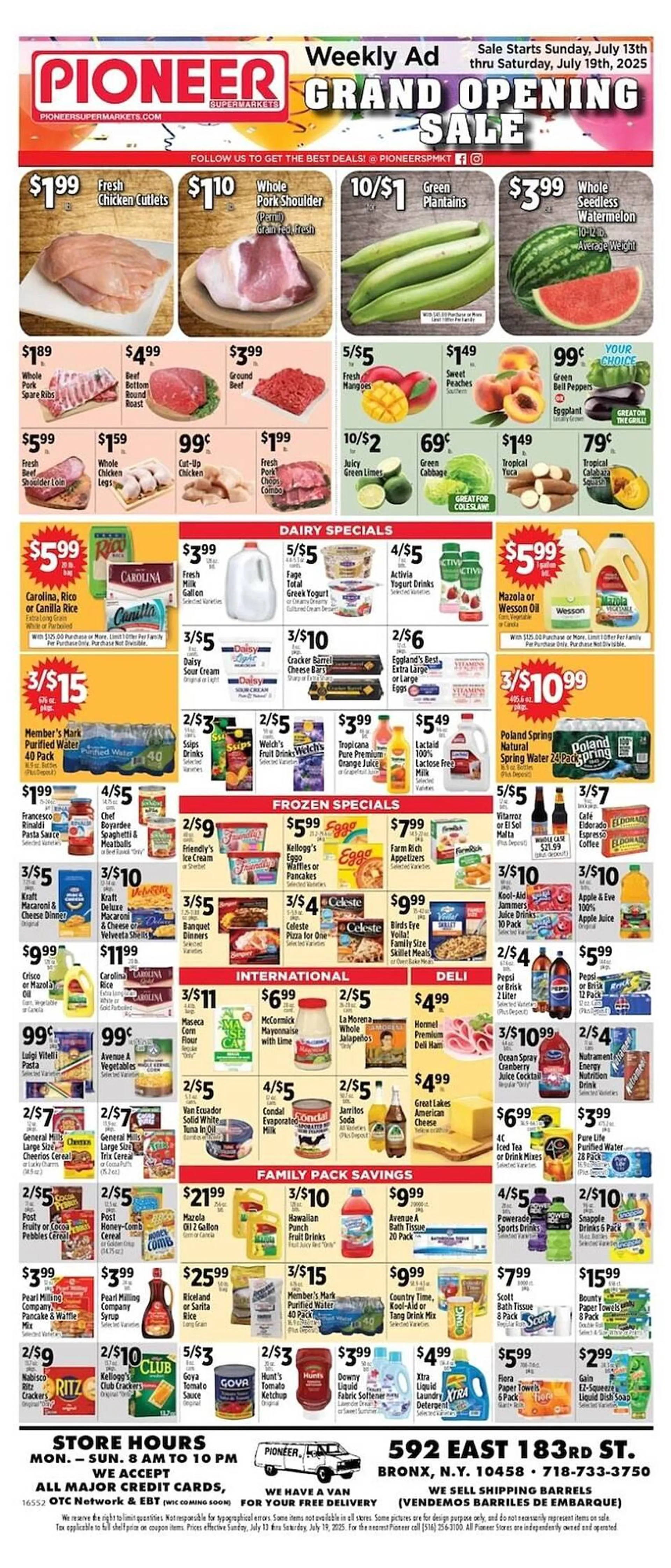 Weekly ad Pioneer Supermarkets Weekly Ad from July 13 to July 19 2025 - Page 1