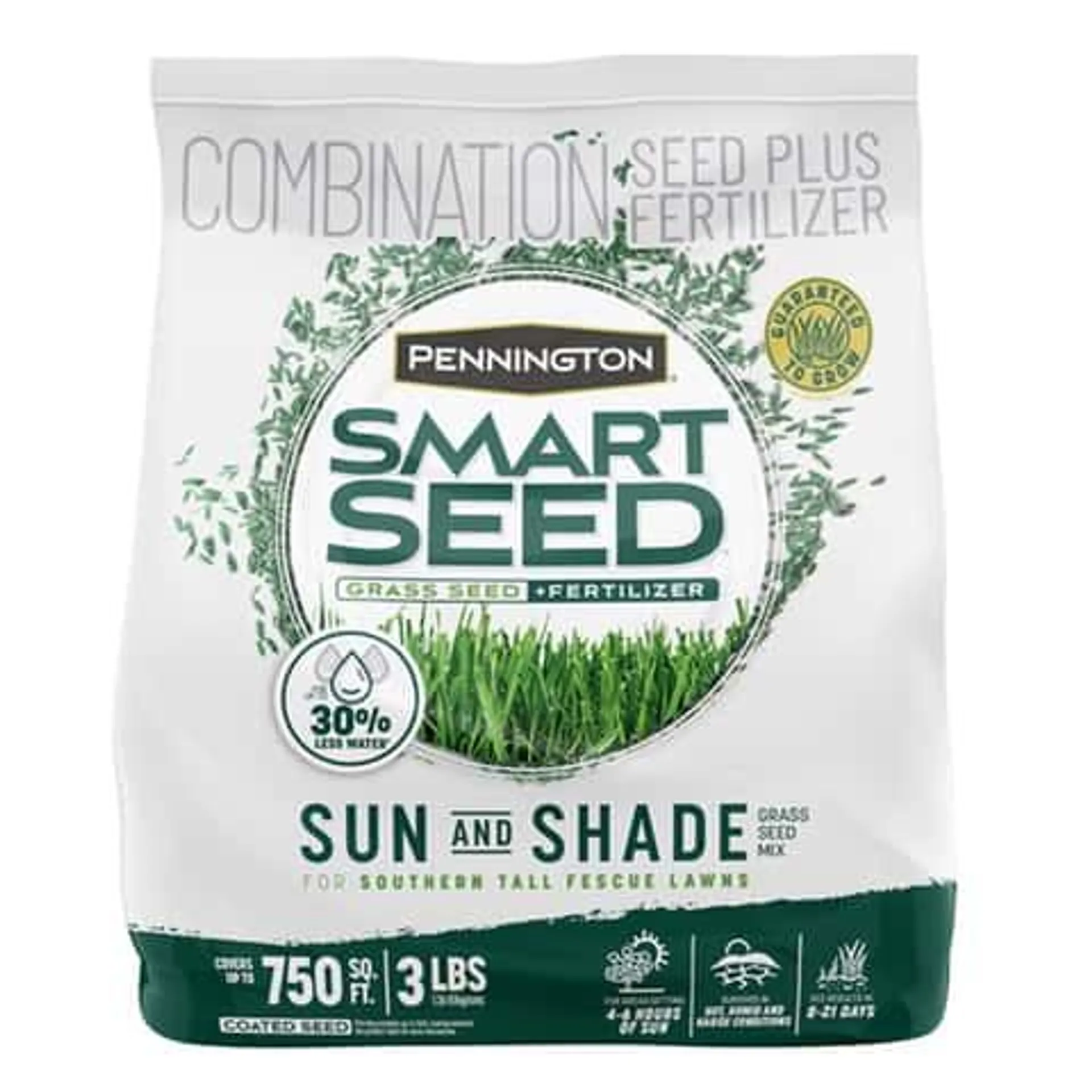 Pennington Smart Seed Tall Fescue Grass Sun or Shade Grass Seed and Fertilizer 3 lb