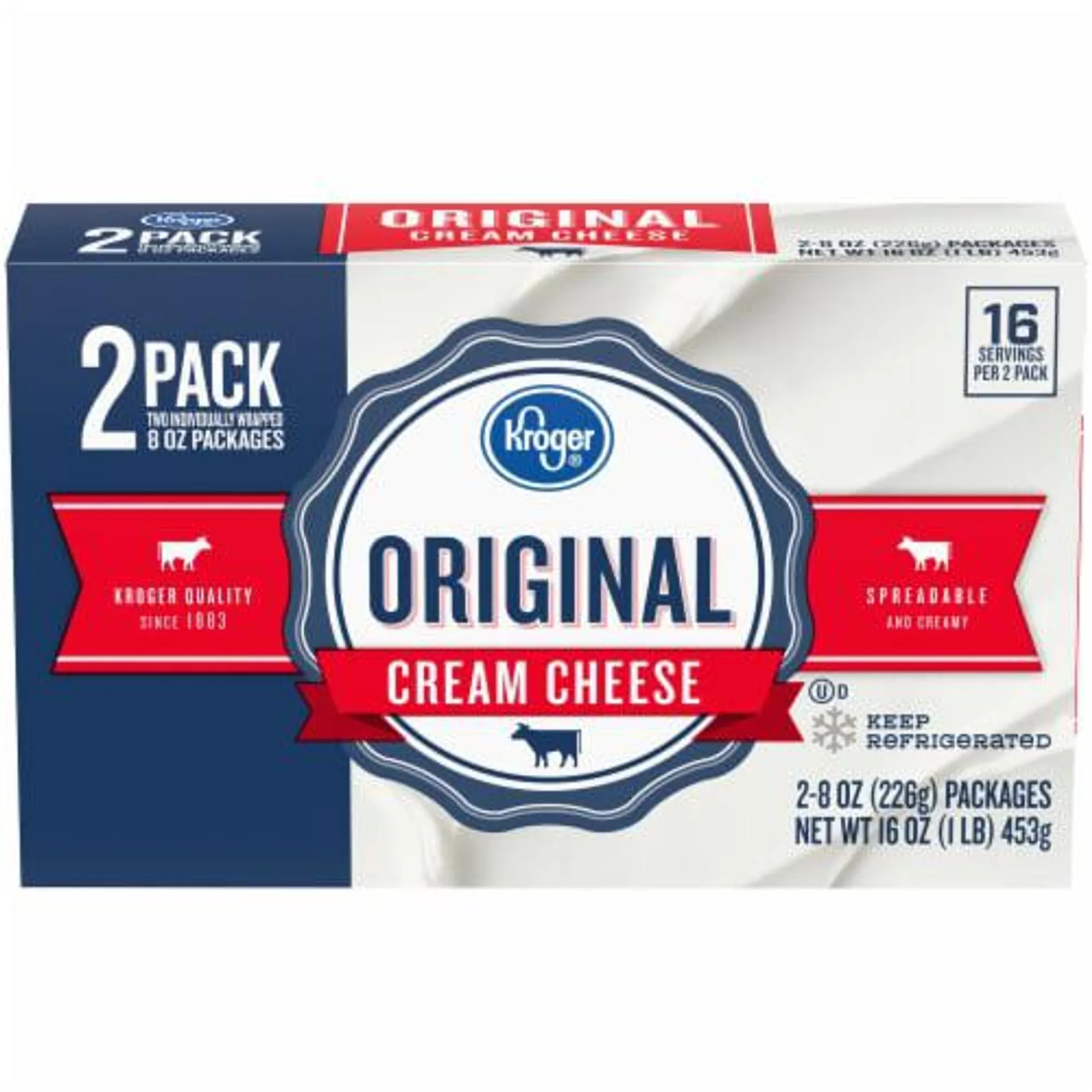 Kroger® Original Cream Cheese - 2 Pack