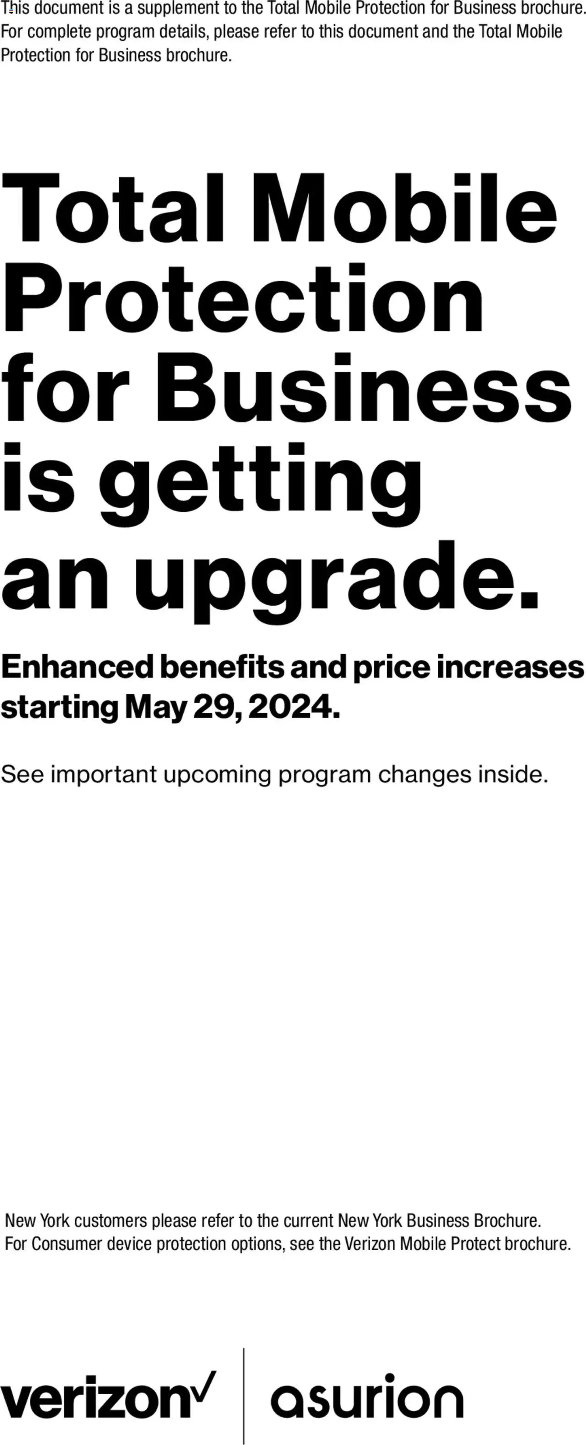 Weekly ad Verizon - Total Mobile Protection for Business is Getting an Upgrade from February 15 to December 31 2024 - Page 1