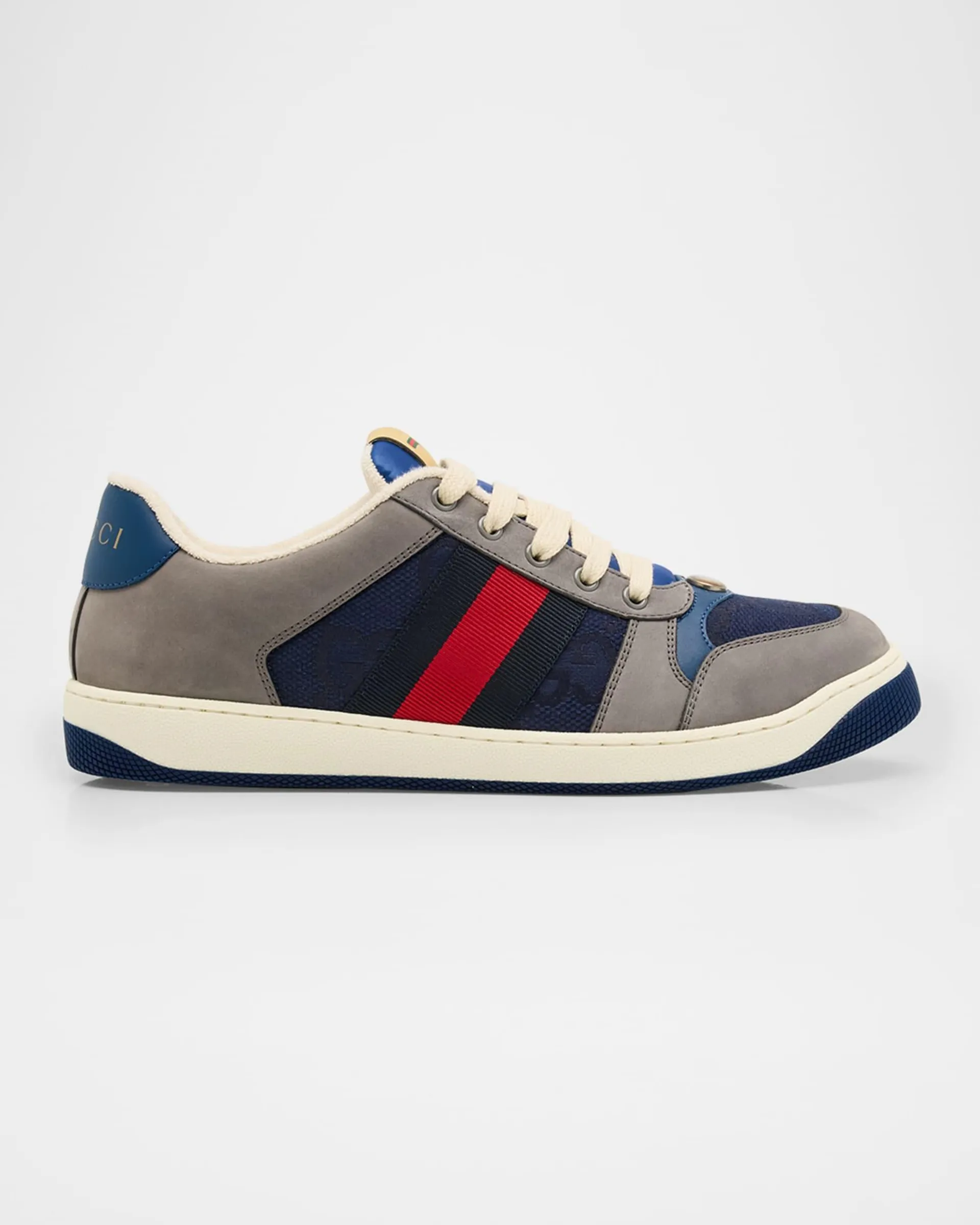Men's Screener GG Canvas and Leather Sneakers