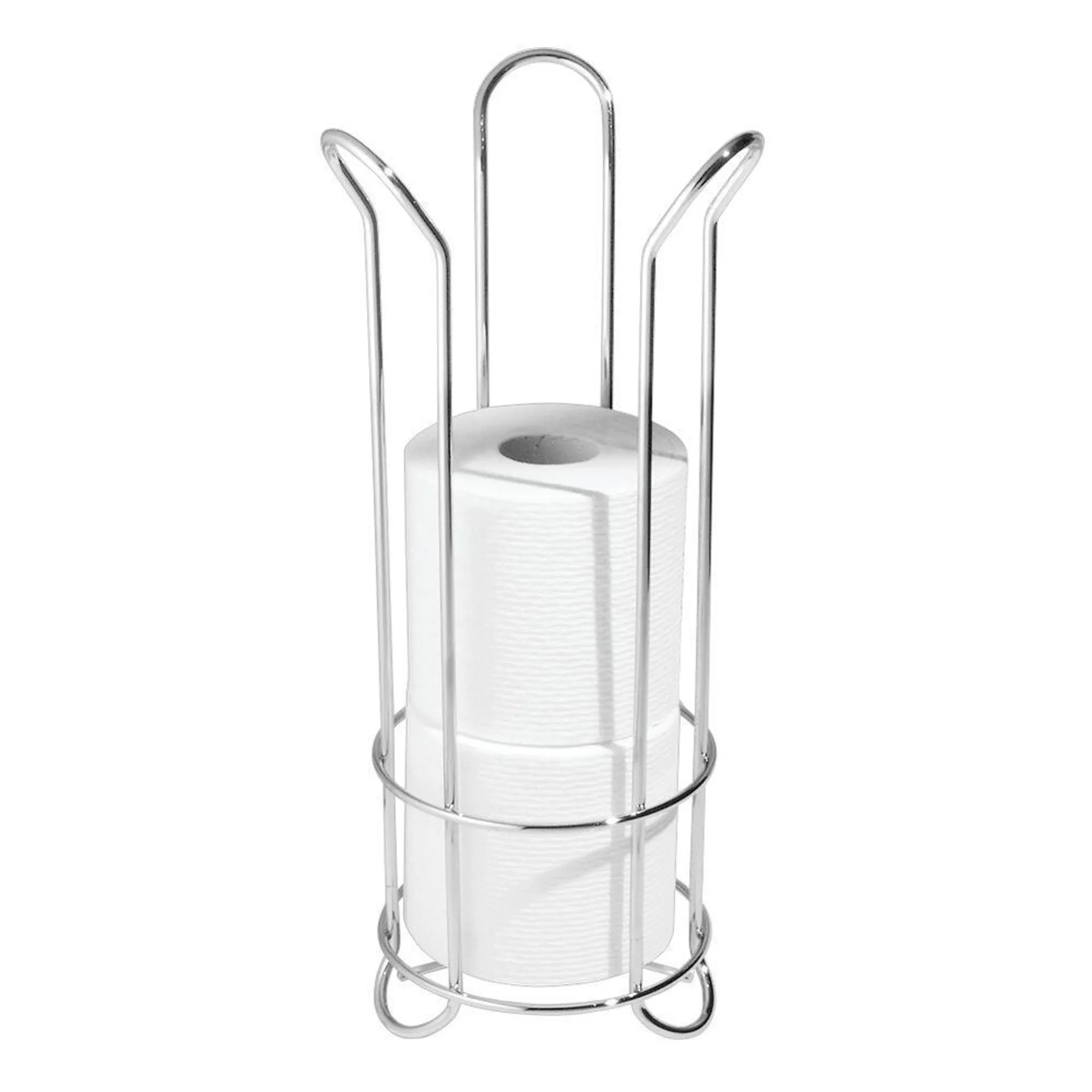 iDesign® Classico Silver Freestanding Tulip Toilet Paper Roll Reserve