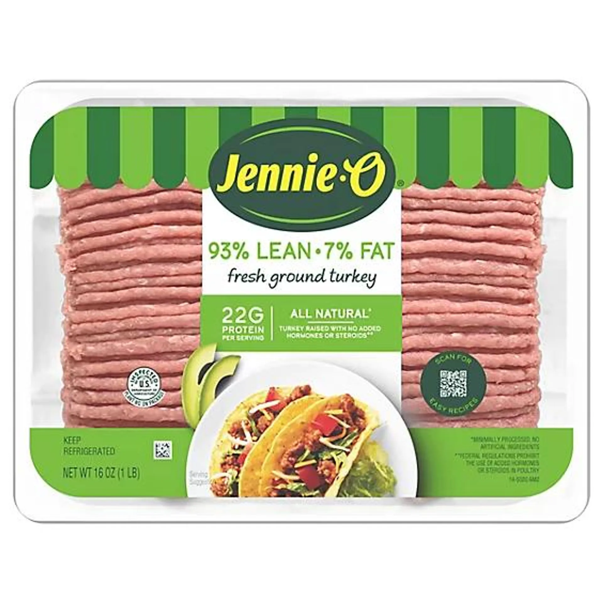 Jennie-O 93% Lean 7% Fat Ground Turkey - 16 oz