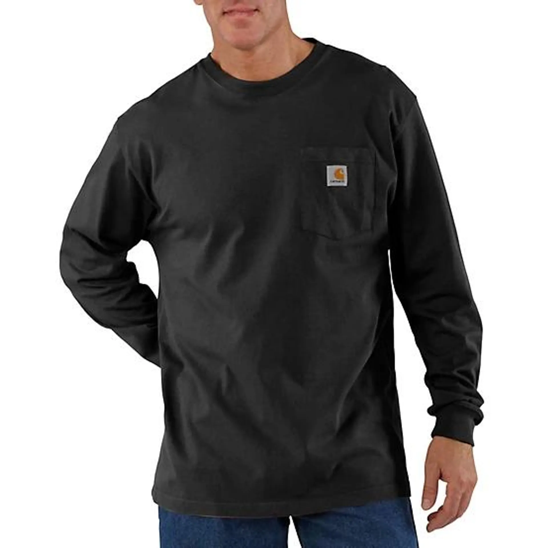 K126 Men's Loose Fit Long-Sleeve Workwear Pocket T-Shirt