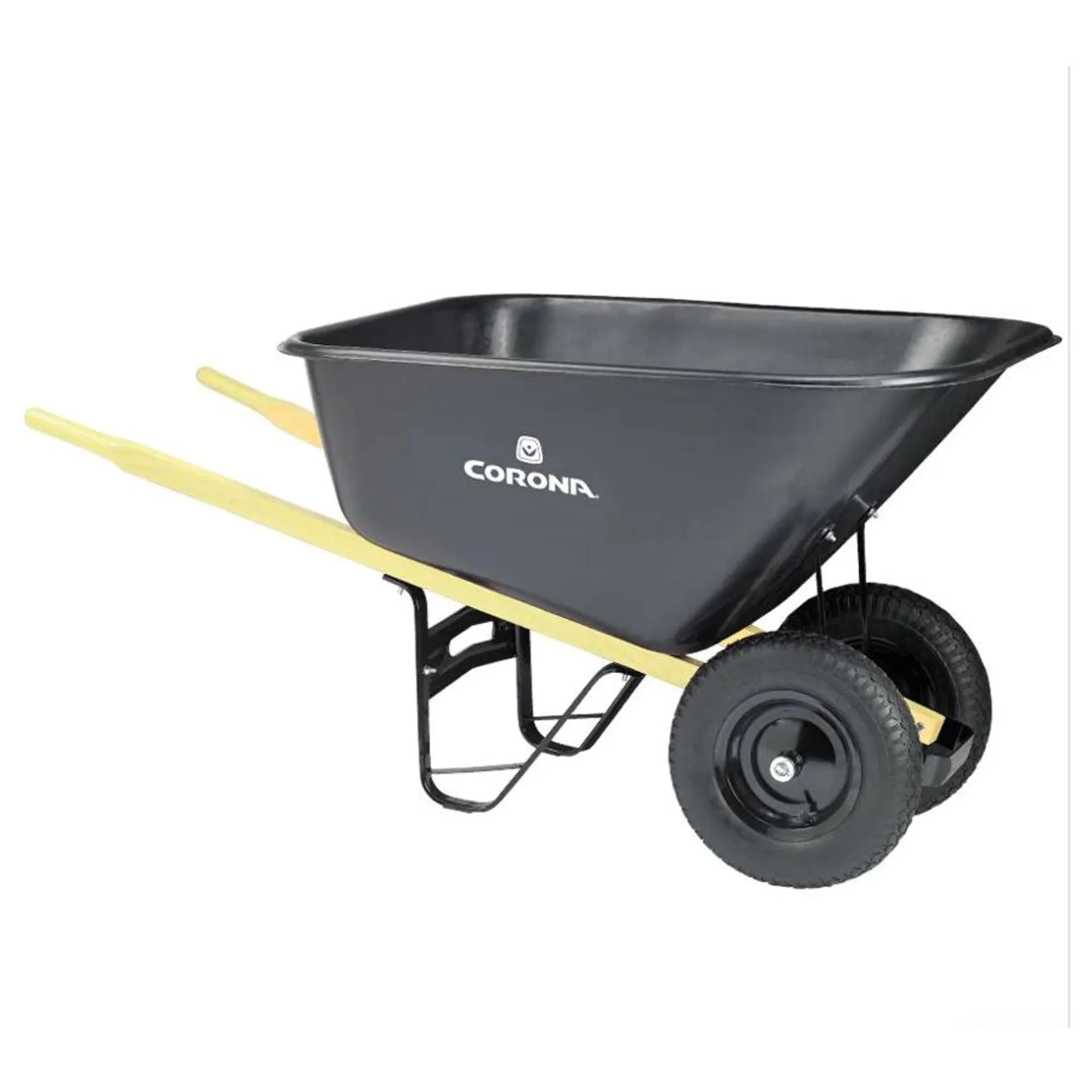 Corona Wheelbarrow, Wood Handles, Dual Wheels, 16"