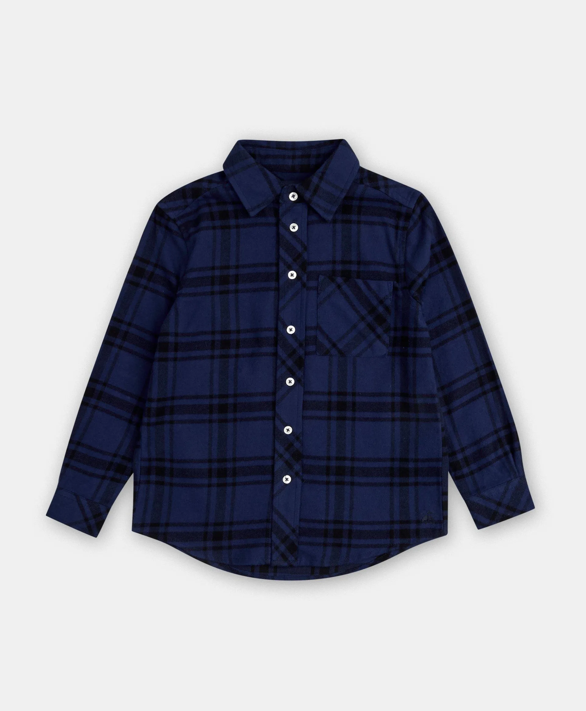 Boys Brushed Cotton Plaid Flannel Sport Shirt