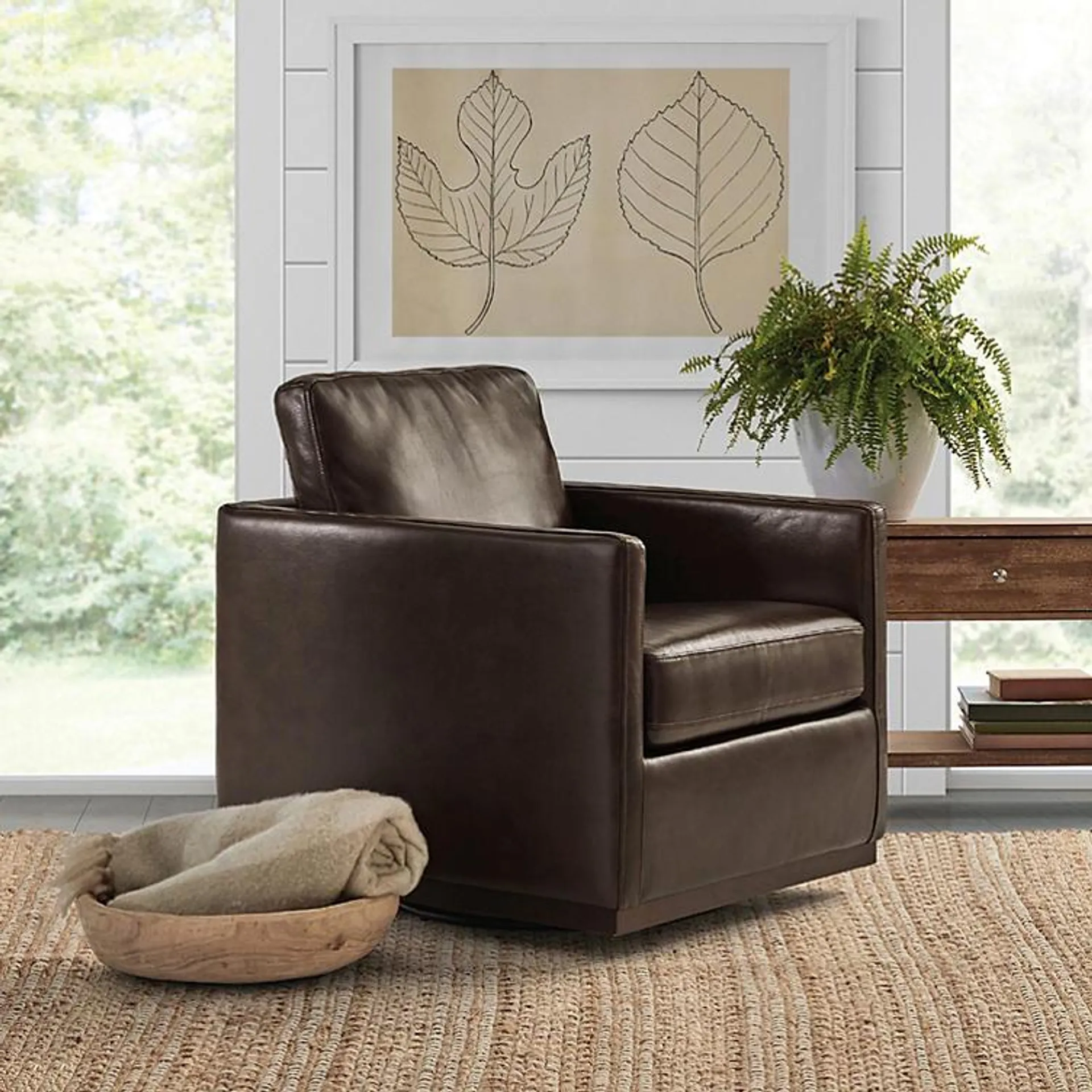 Cole & Rye Modern Farmhouse Swivel Accent Chair, Assorted Colors