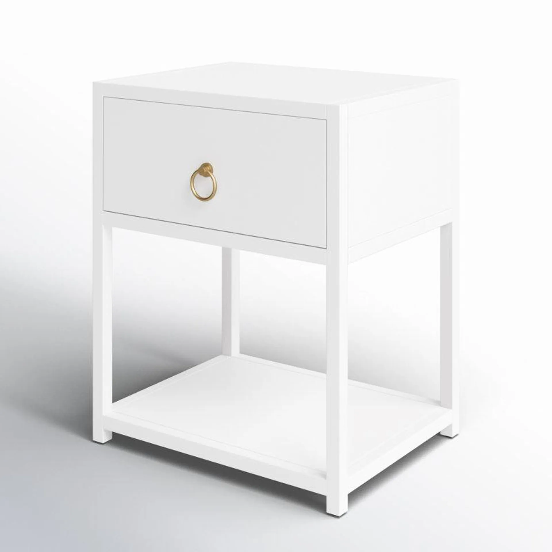 White Elin 1 - Drawer Nightstand