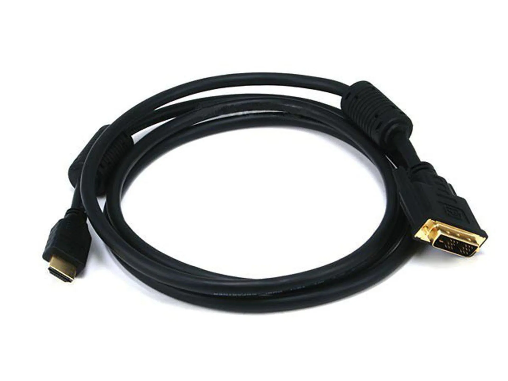 Monoprice High Speed HDMI Cable to DVI Adapter Cable 6ft - with Ferrite Cores Black