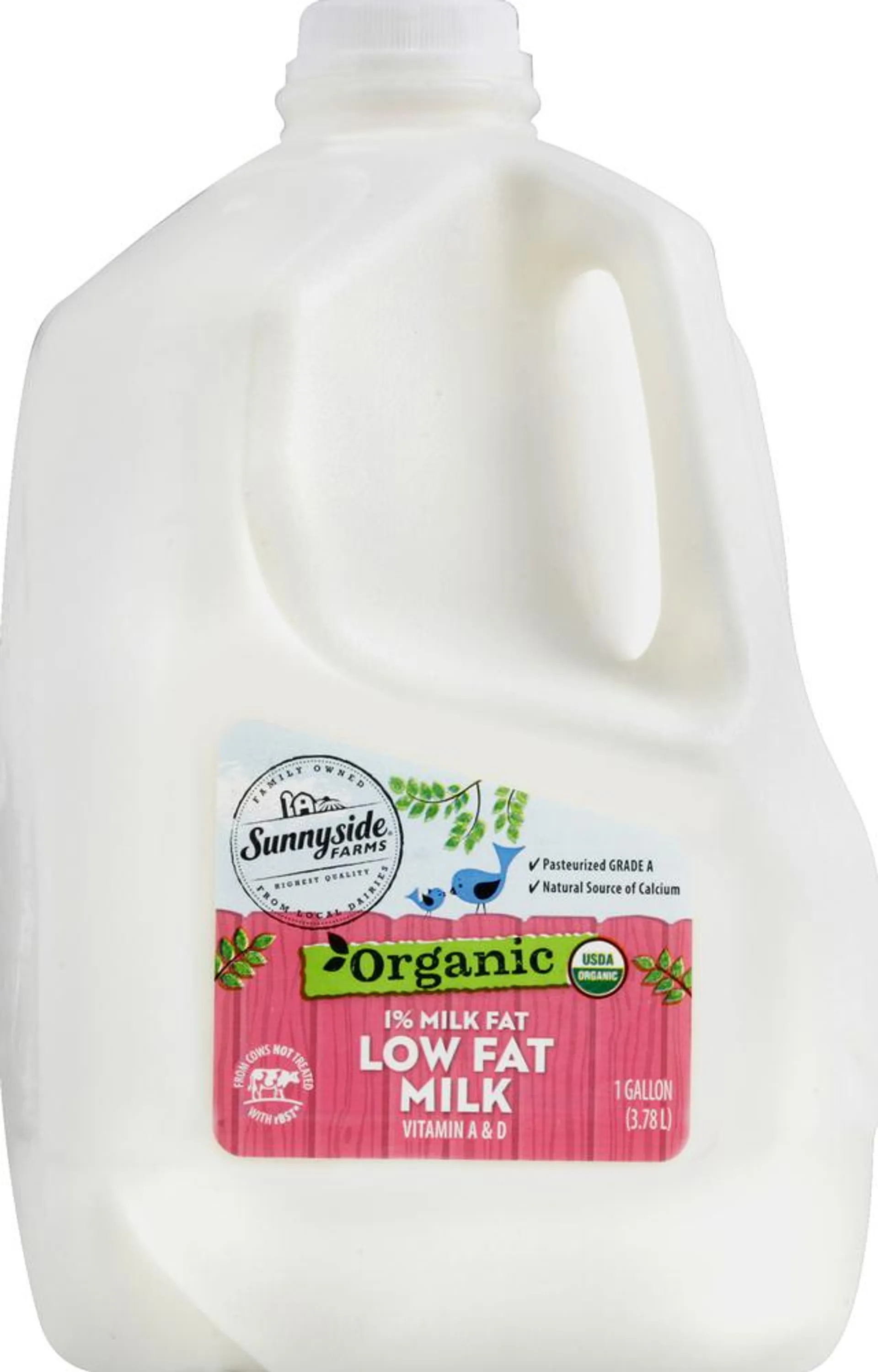 Sunnyside Farms Milk, Low Fat, Organic, 1% Milk Fat