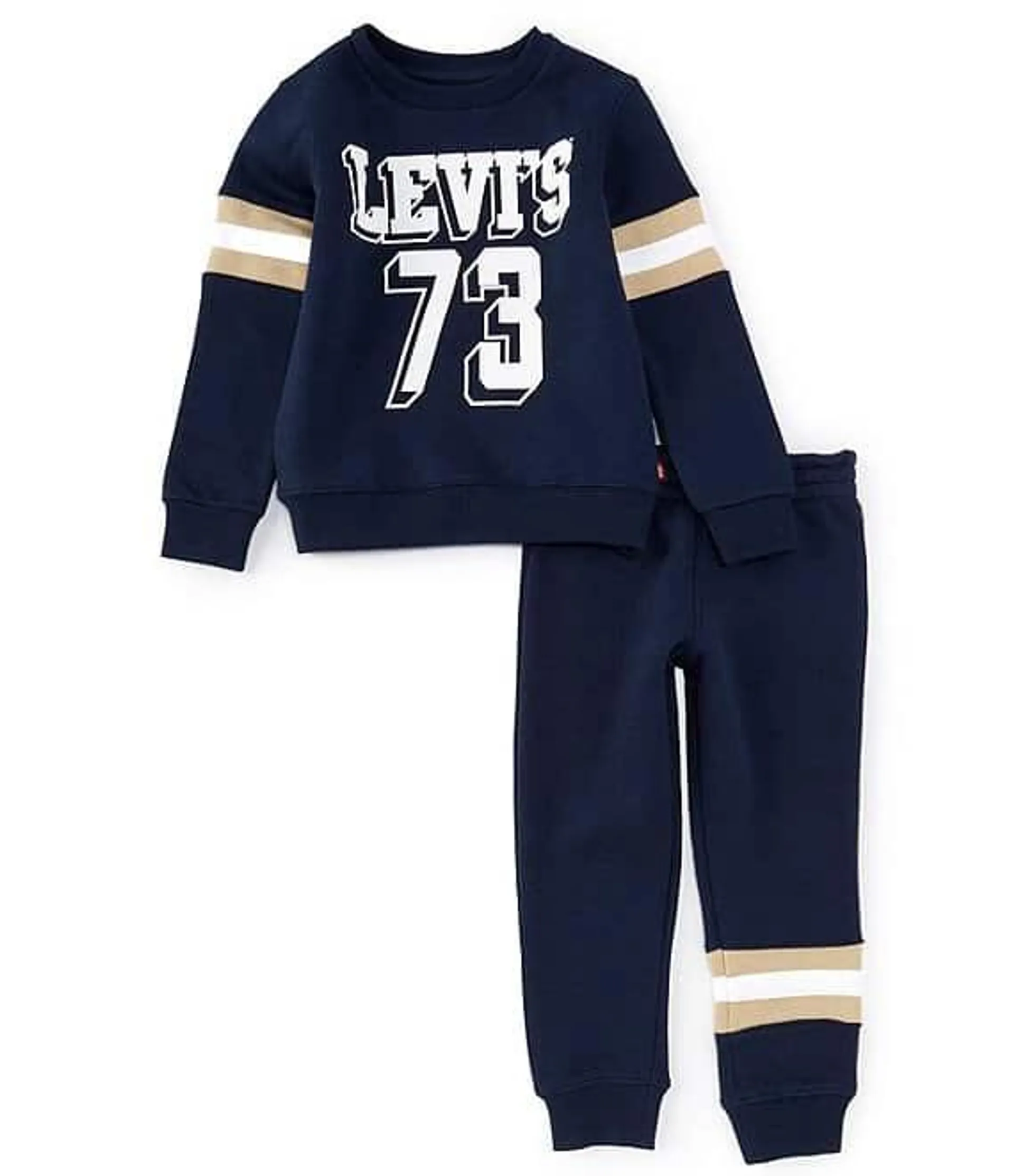 Levi's® Little Boys 2T-7 Long-Sleeve Varsity Sweatshirt & Matching Jogger Pant Set