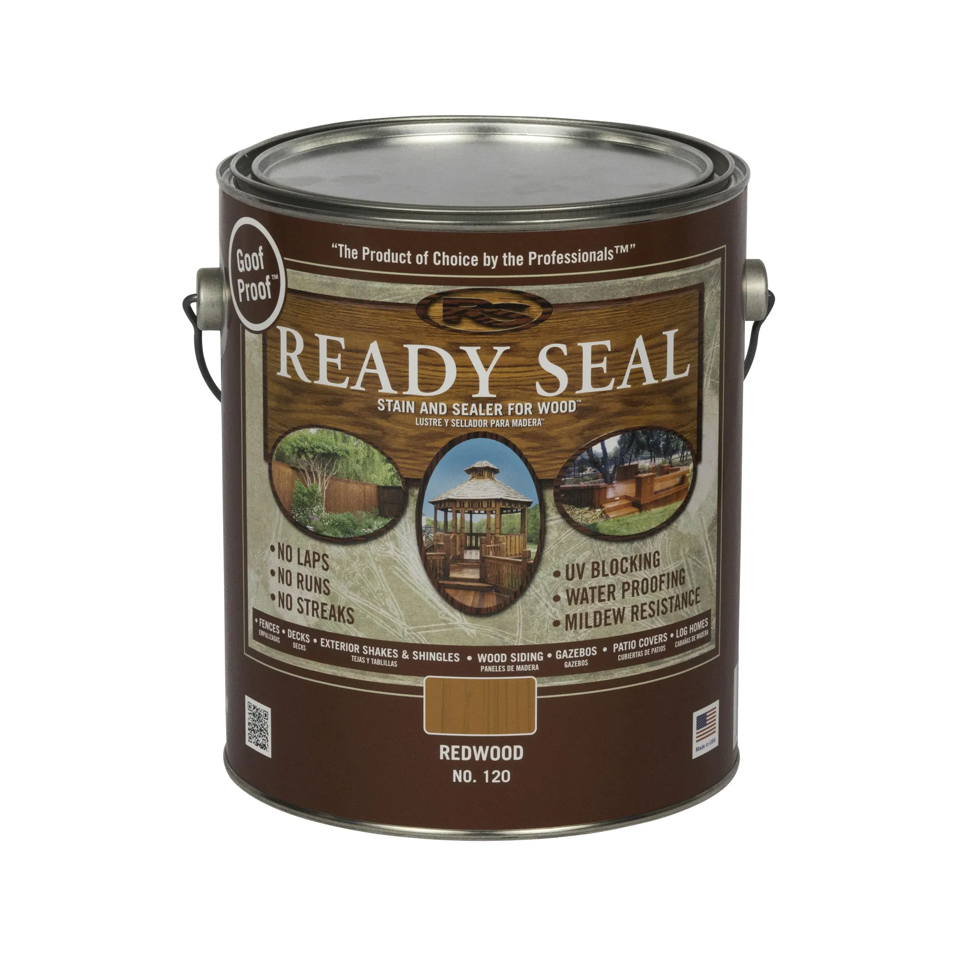 120 Stain and Sealer, Redwood, 1 gal, Can