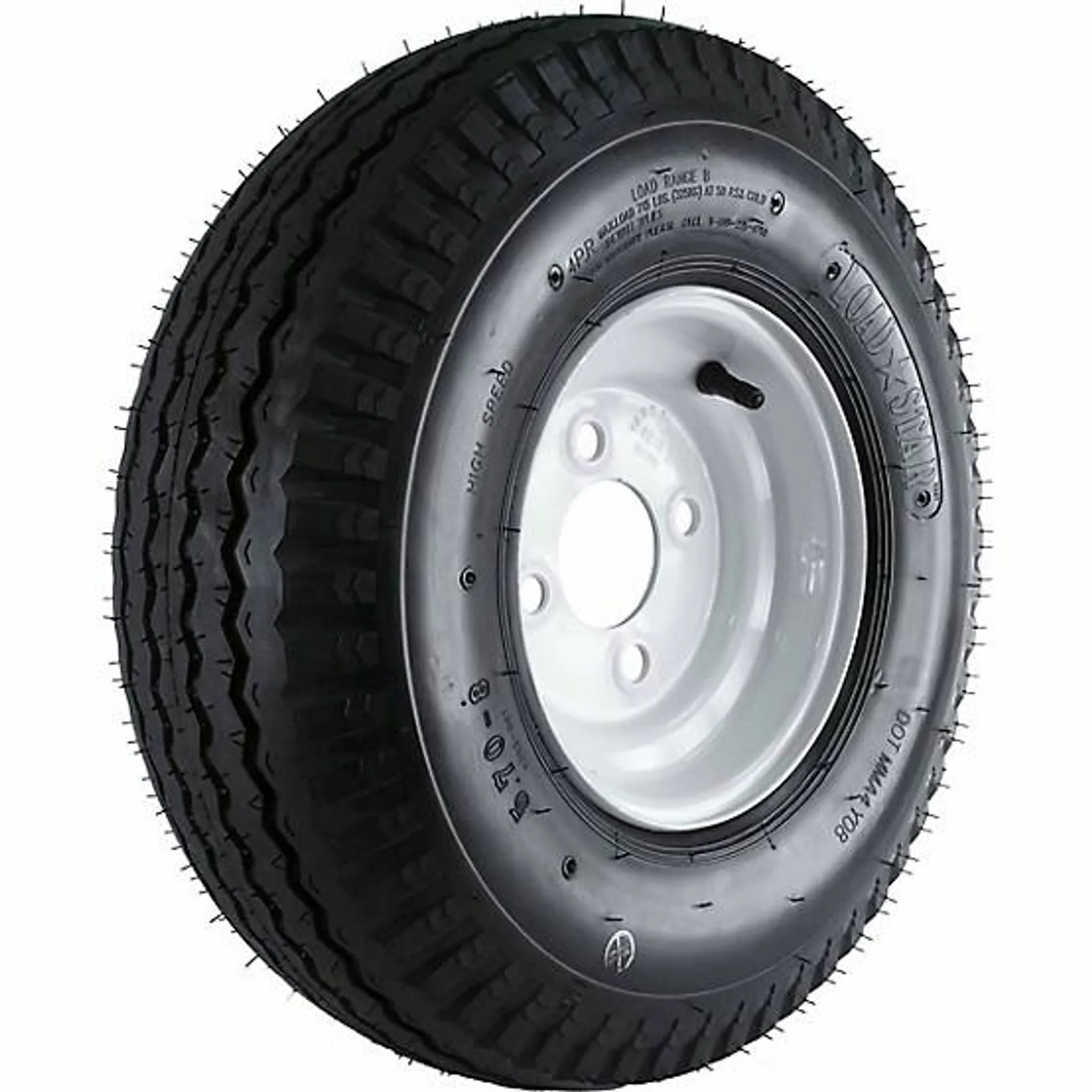 5.70-8 Loadstar Trailer Tire and 4-Hole Wheel