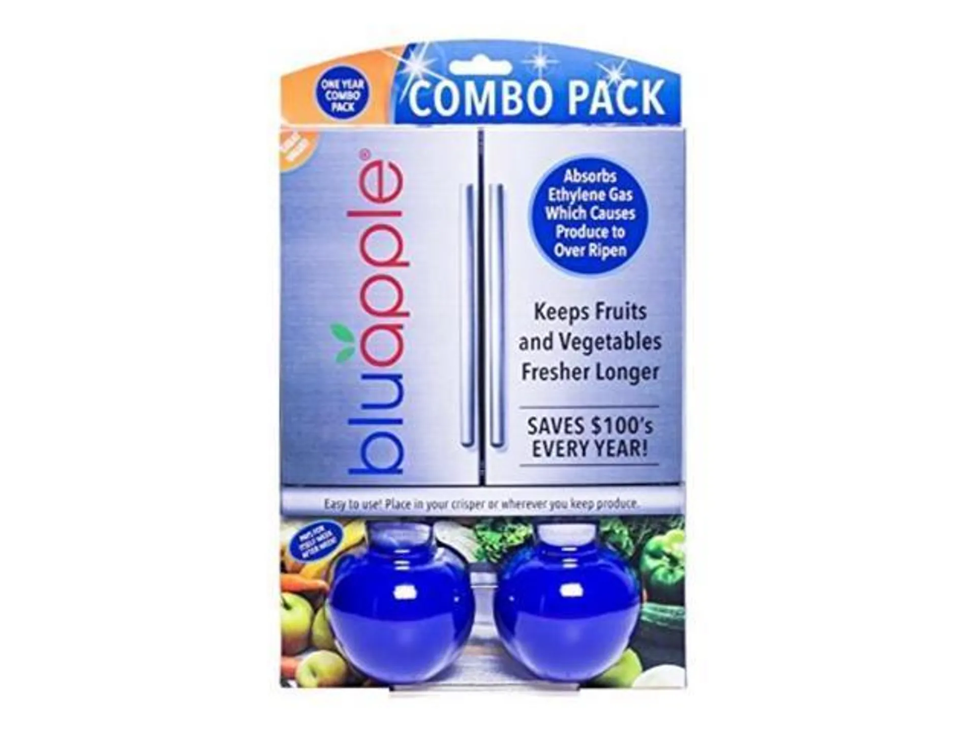 bluapple one year combo pack produce freshness extender for fresh fruits and vegetables to extend the life of produce