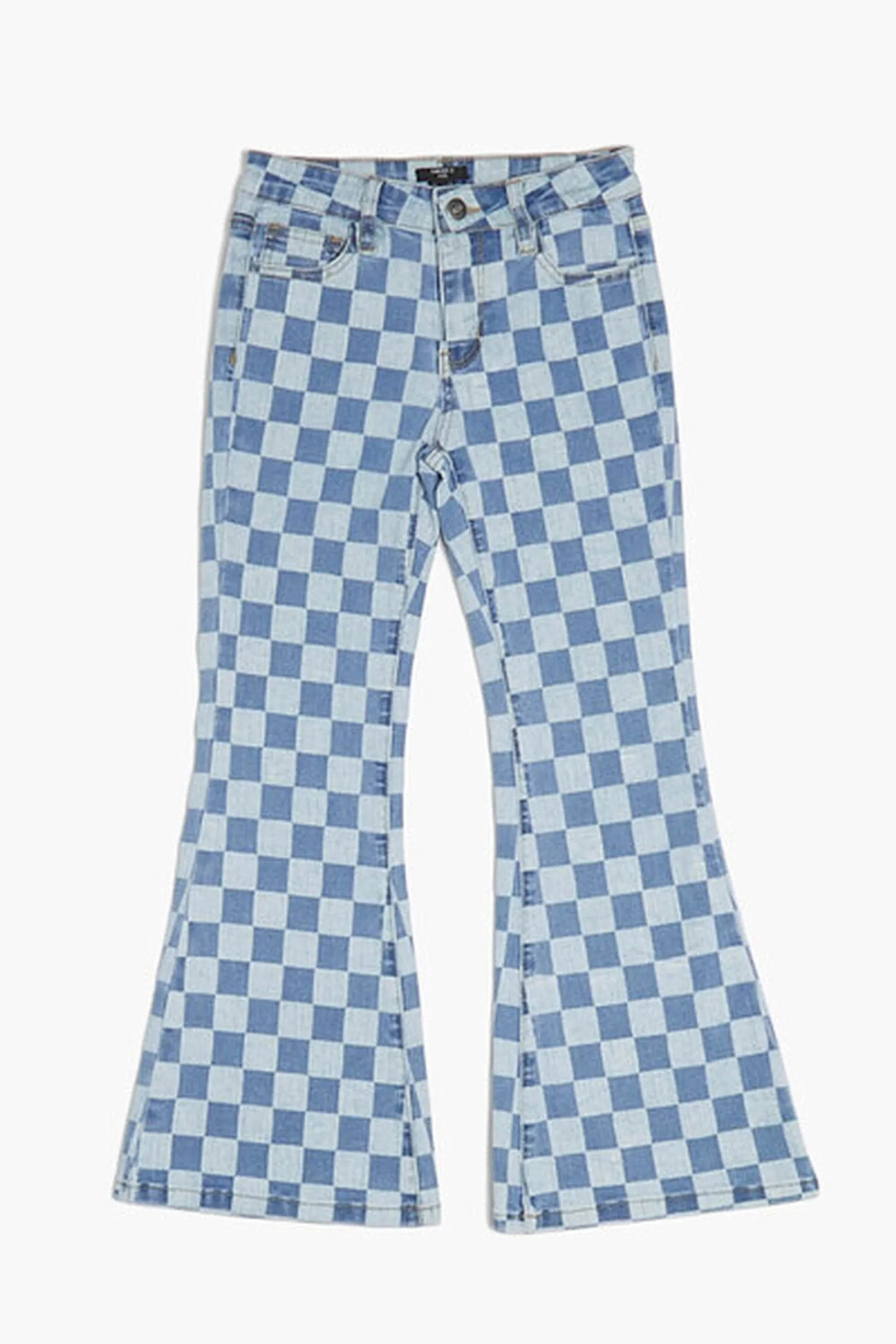 Girls Checkered Flare Jeans (Kids)