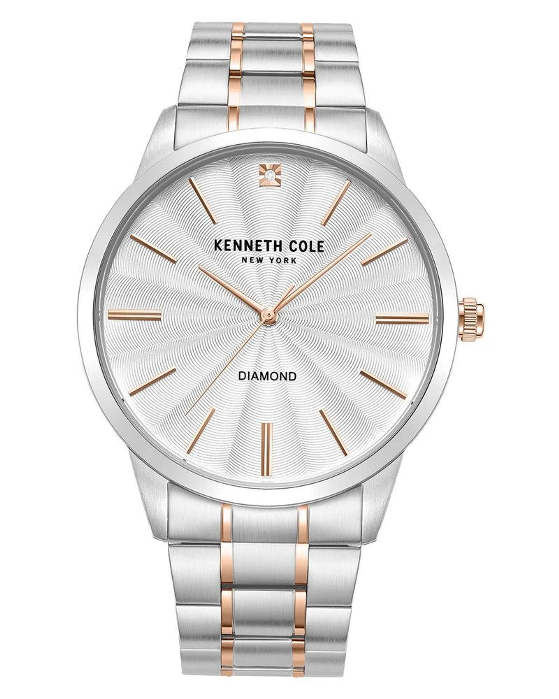 Kenneth Cole Diamond Dial Rose Gold Stainless Steel Bracelet Watch