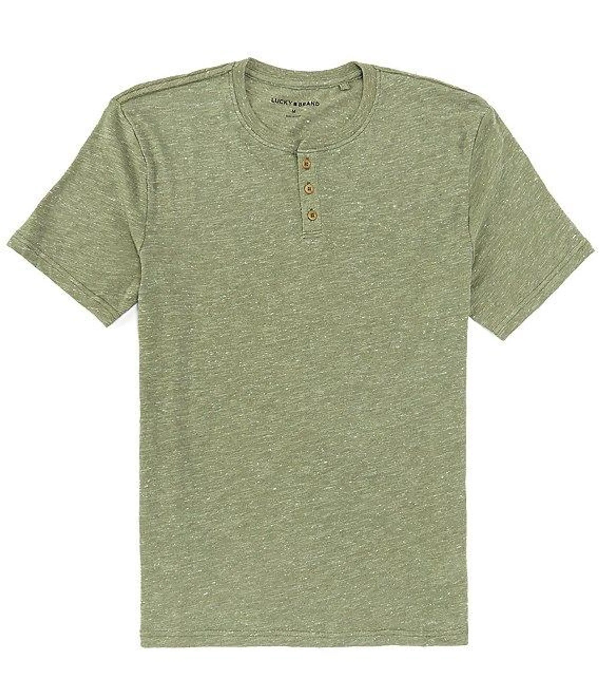 Short Sleeve Linen Blend Henley T-Shirt