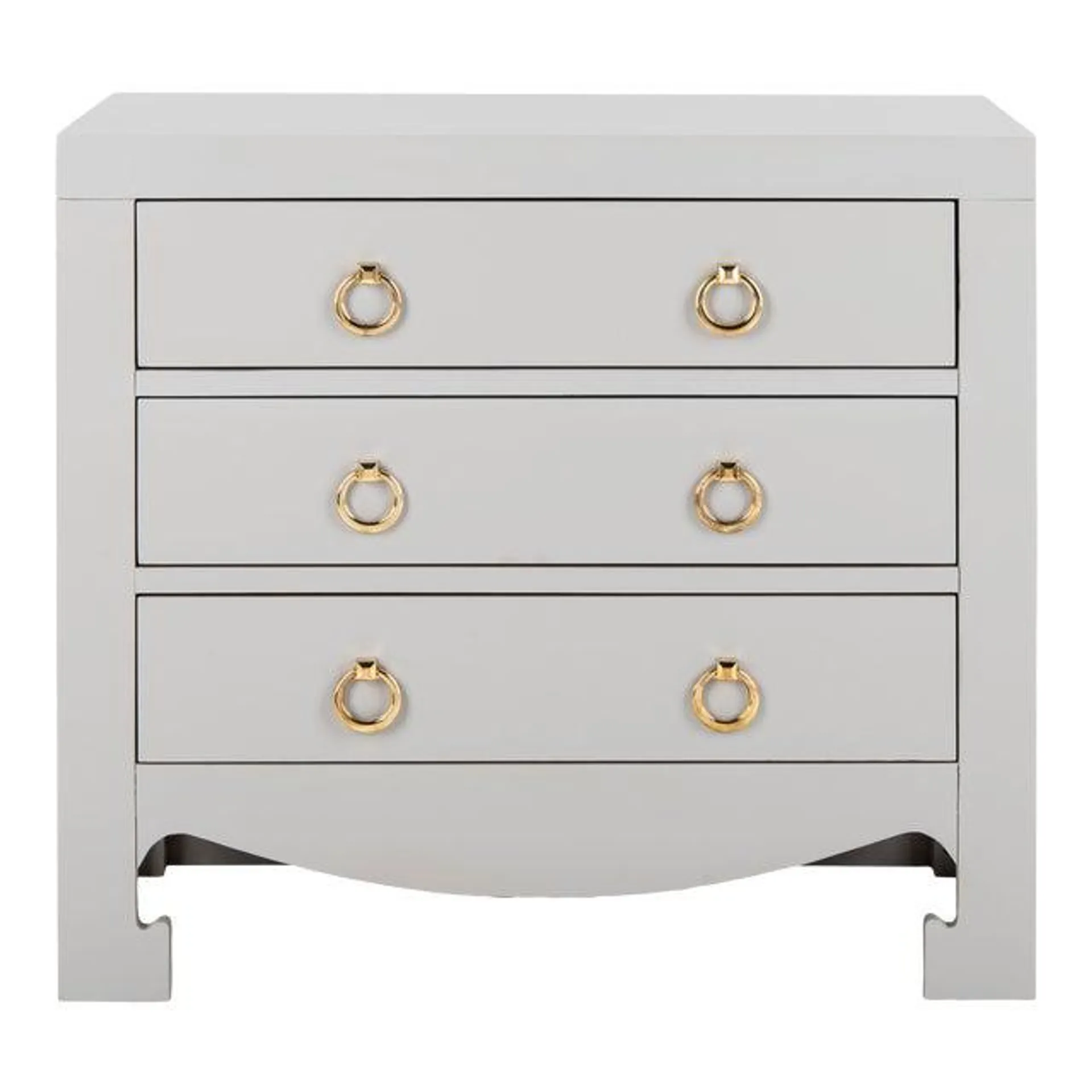 Thomas 3 Drawer Chest in Grey & Gold