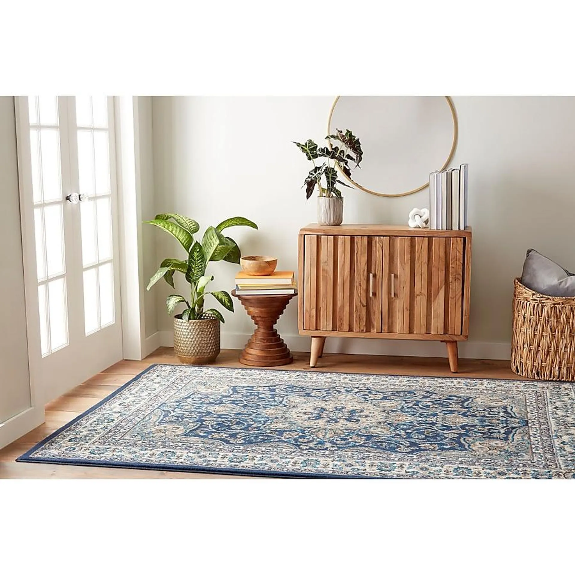 Home Dynamix Tremont Magnolia 5 x 7 Navy Blue Indoor Medallion Global Area Rug