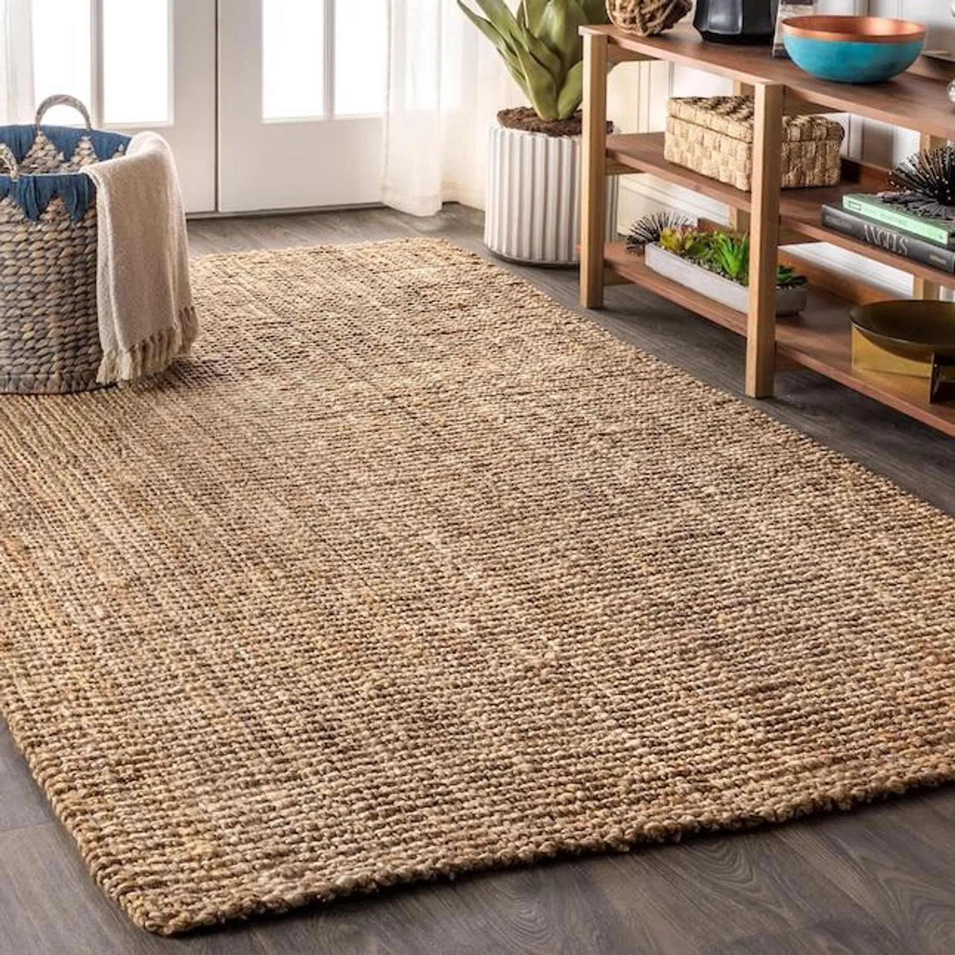 JONATHAN Y NATURAL FIBER Pata Fringe 8 X 10 (ft) Jute Natural Indoor Solid Bohemian/Eclectic Area Rug