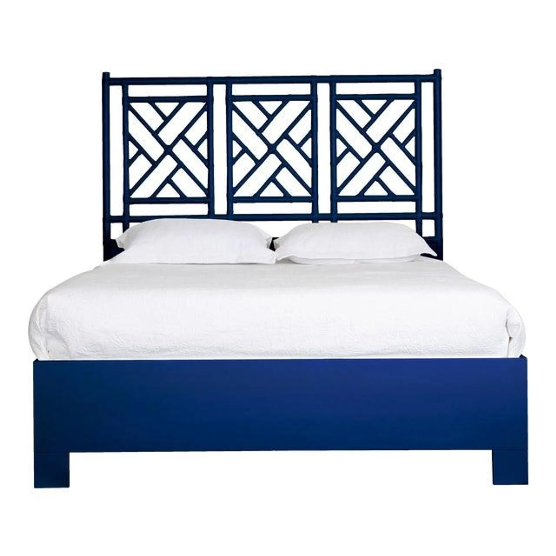 Chippendale Bed Queen - Navy Blue