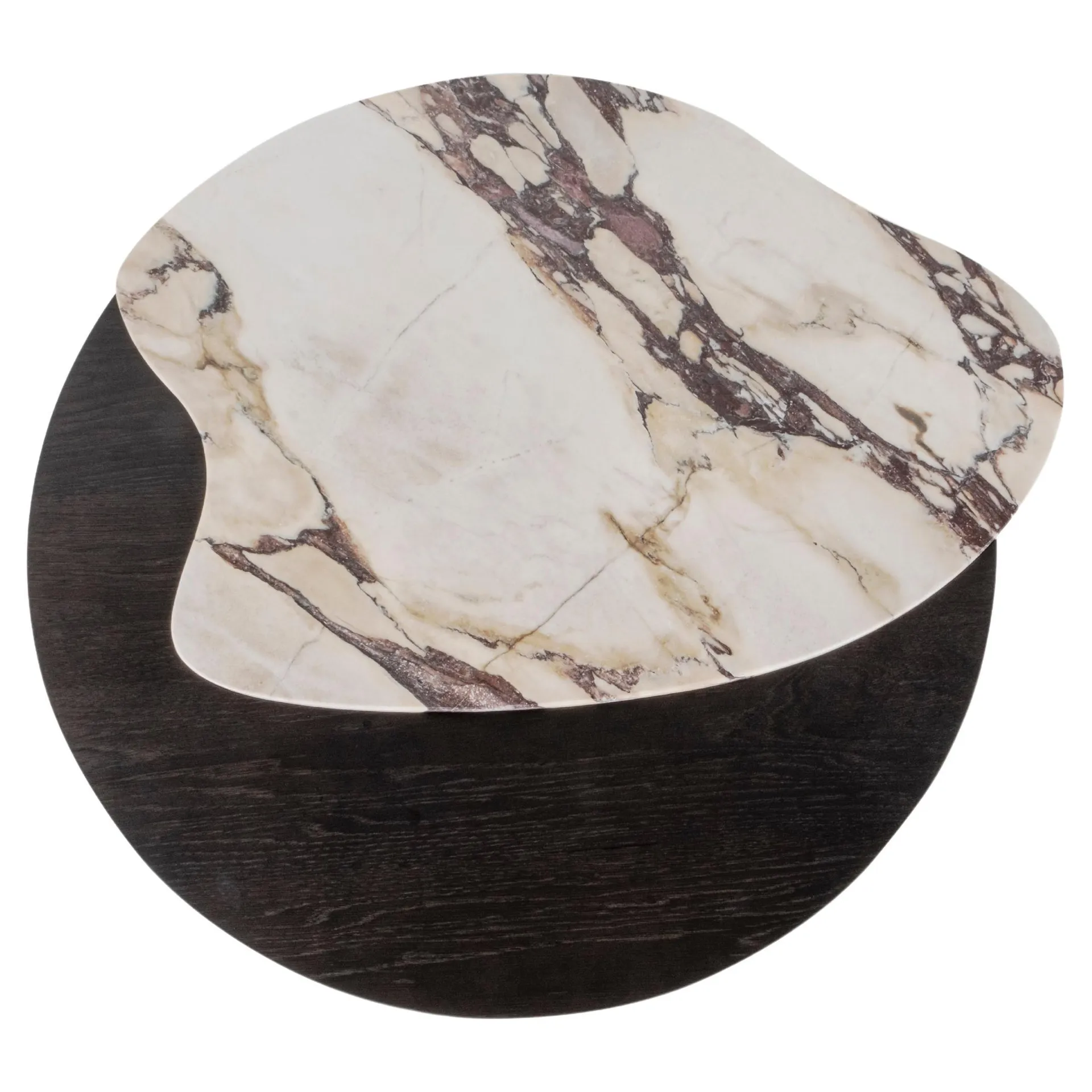 Organic Modern Bordeira Coffee Table, Viola Marble, Handmade Portugal Greenapple