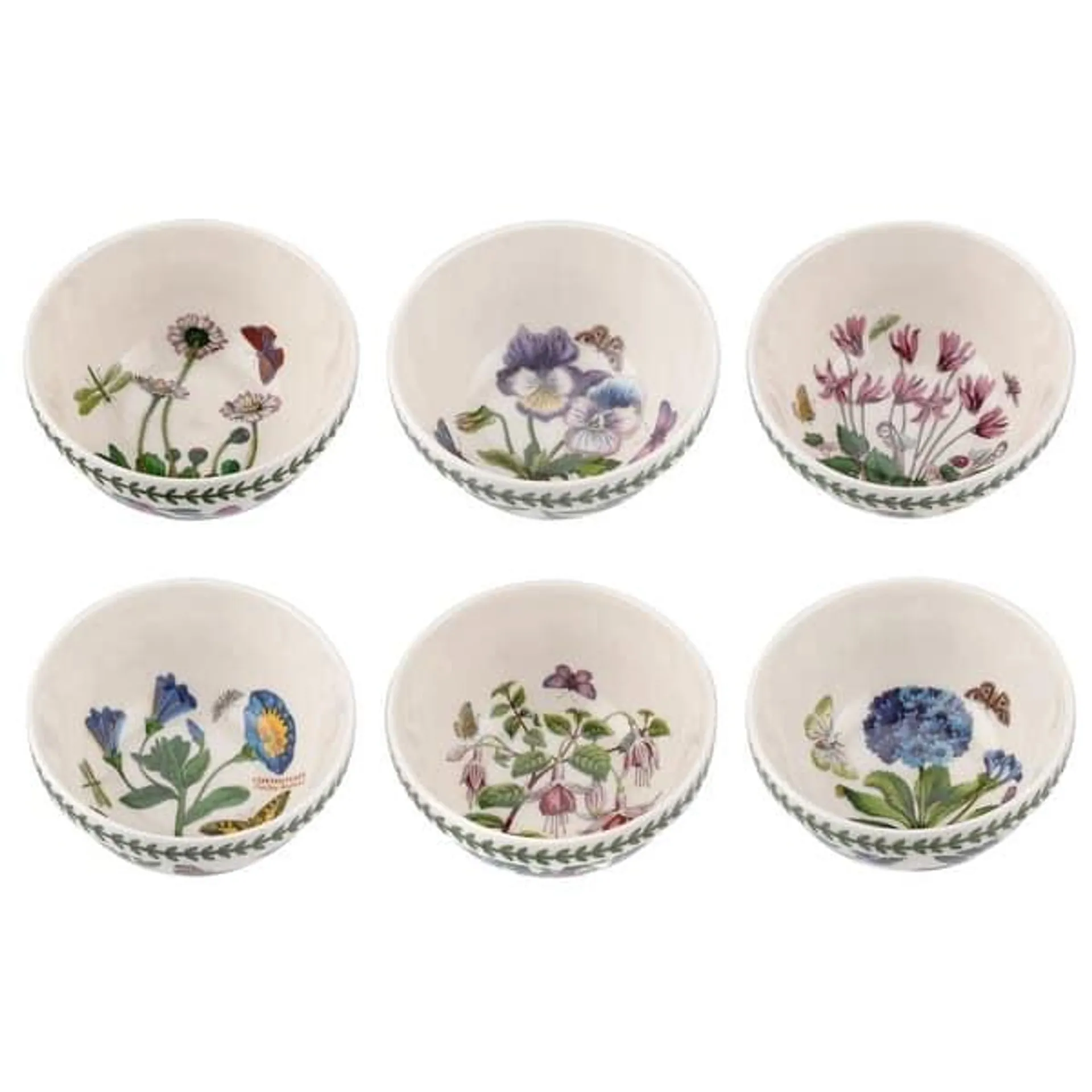 Portmeirion Botanic Garden 5.5 Inch Stacking Bowl Set of 6 Assorted Motifs - 5.5 inch