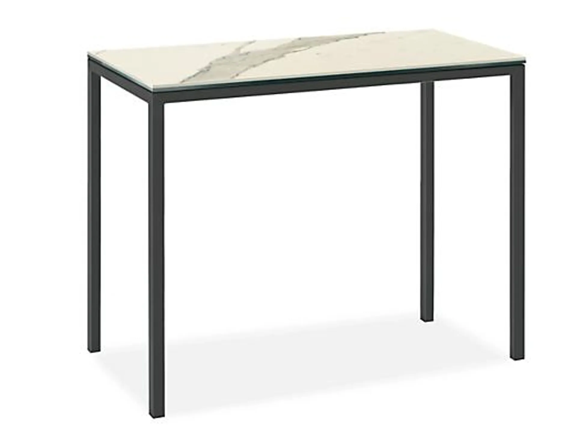 Parsons 36w 16d 22h 1" End Table in Graphite with Marbled White Ceramic Top
