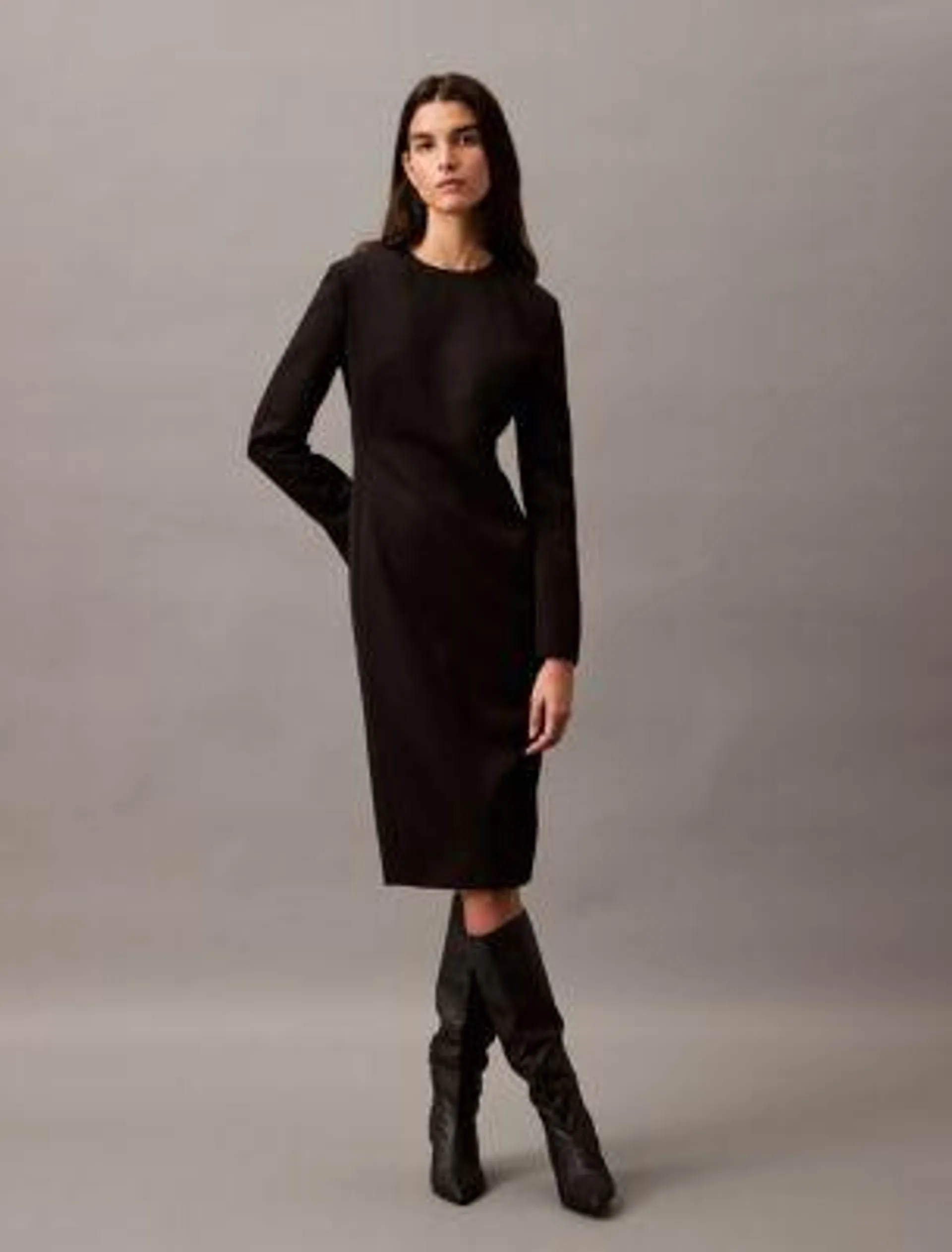 Crepe Midi Dress