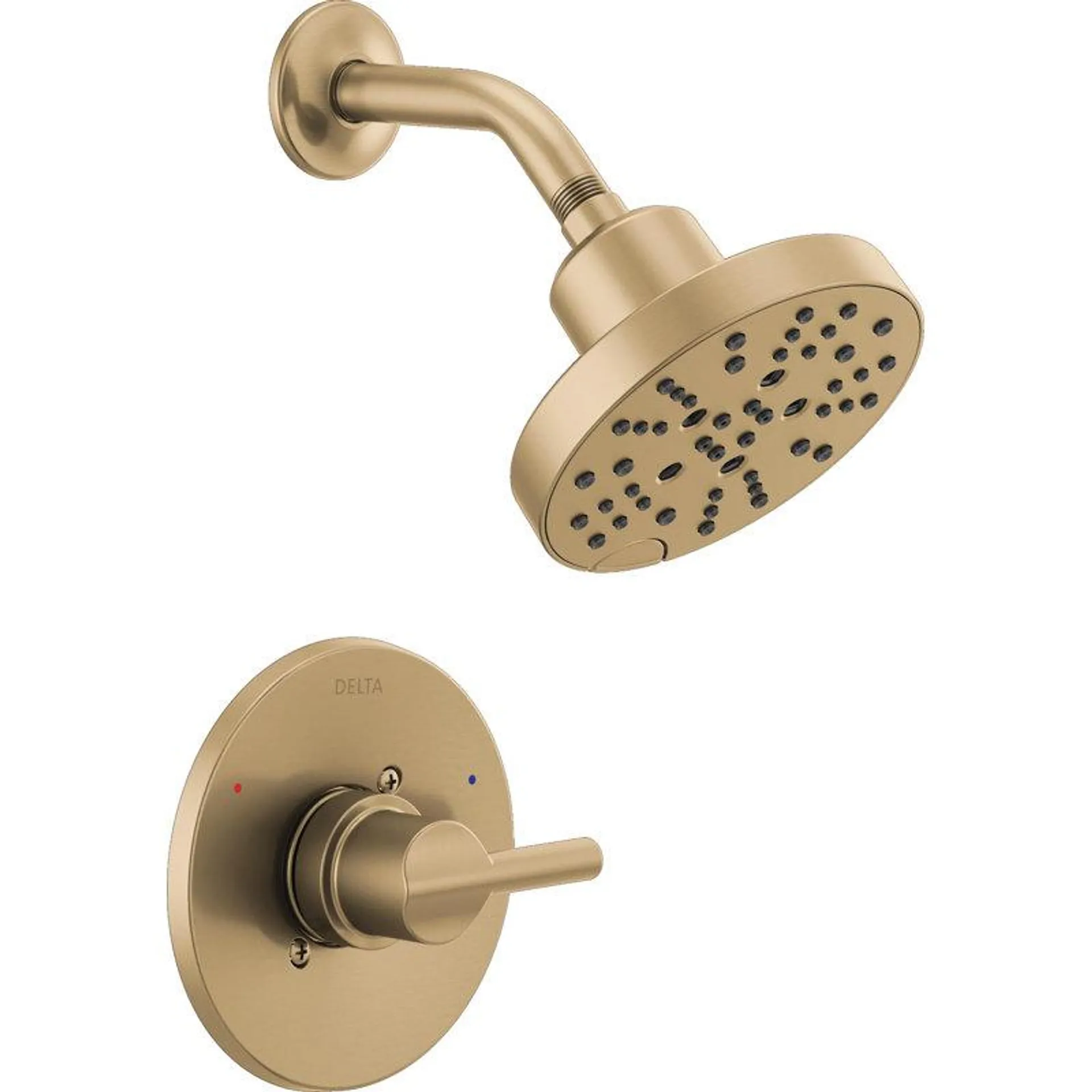 Champagne Bronze Nicoli Single-Function Shower Faucet Set, Shower Trim Kit with H2Okinetic Shower Head and Valve (Part number: 142749-CZ)