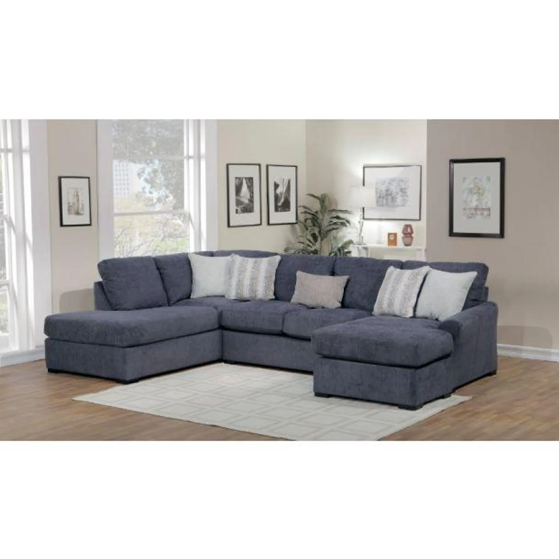 Parkview Navy Sectional Set