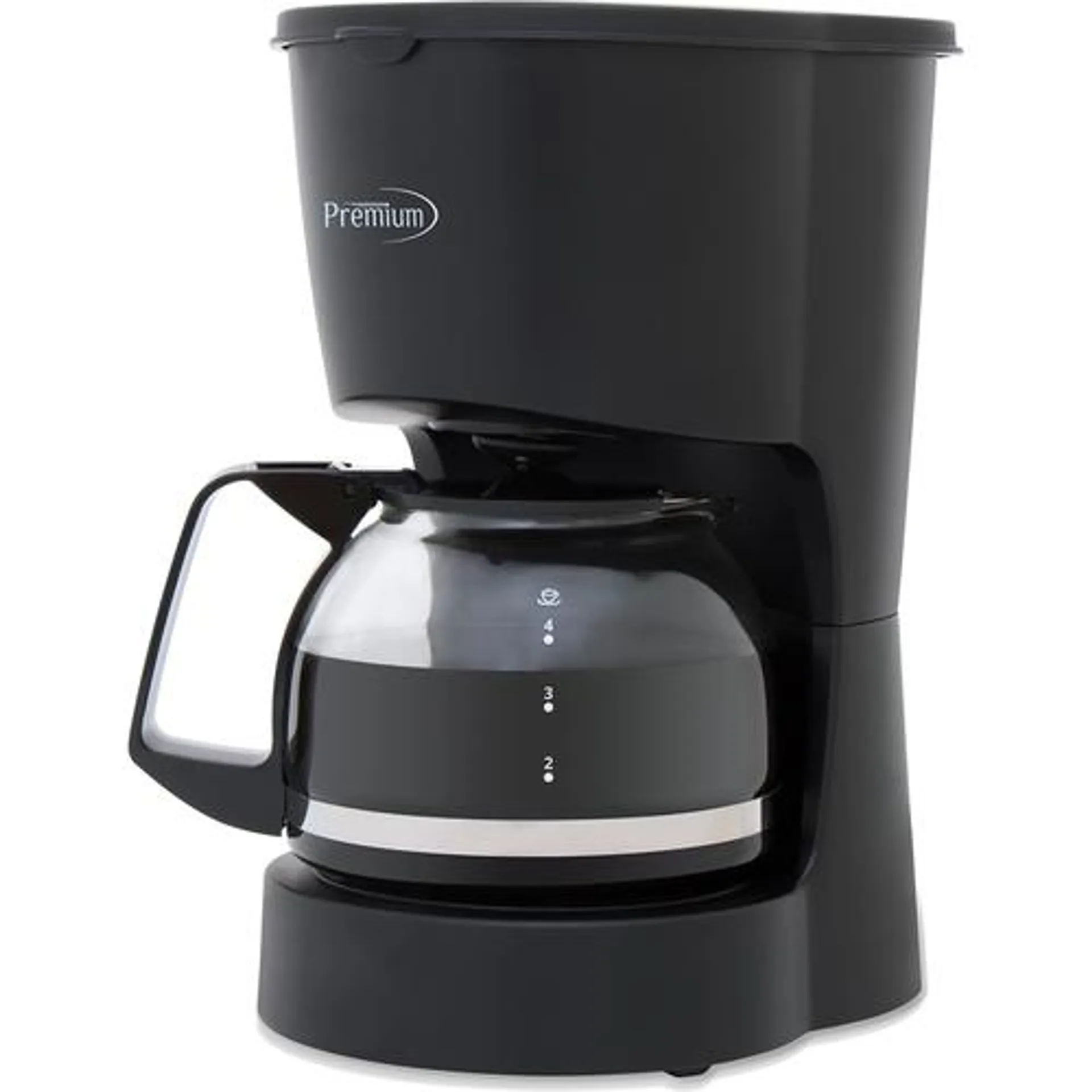 4-Cup Coffee Maker in Black with Removable, Washable and Reusable Filter