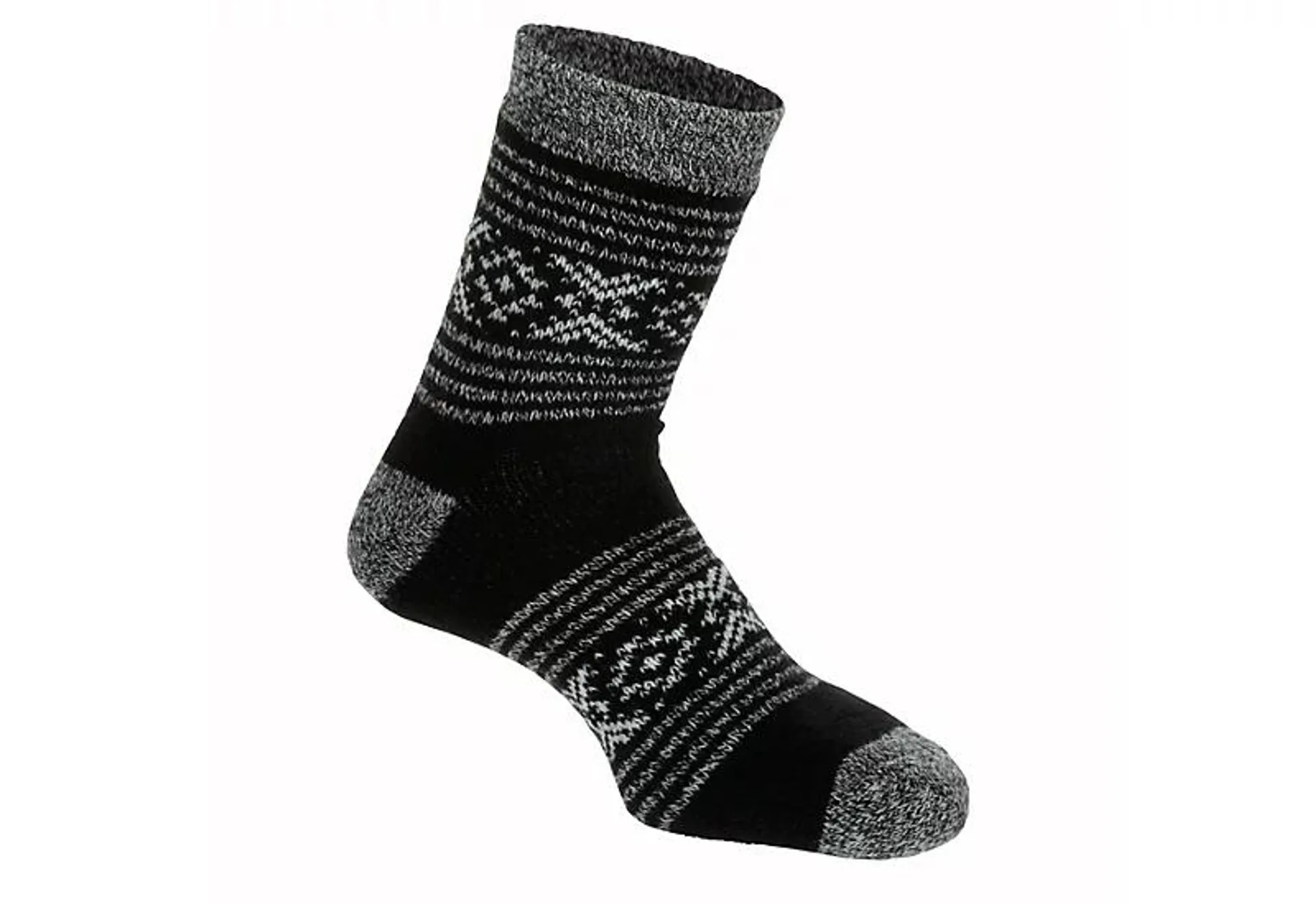 Fireside Womens Ribbed Snow Fuzzy Slipper Sock 1 Pair - Black