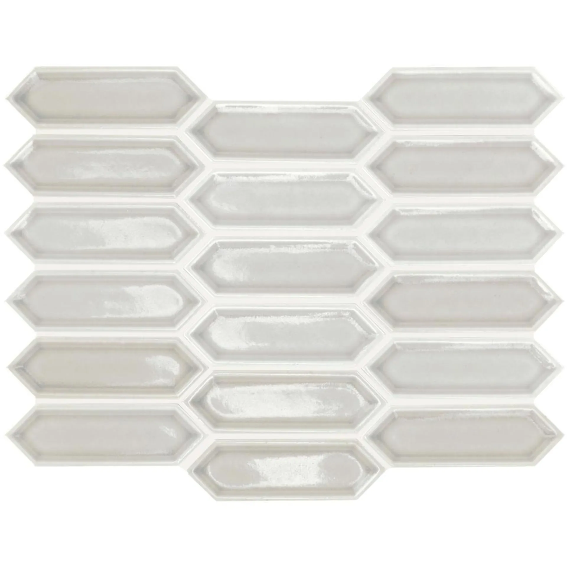 Mohawk® Maple Brook Historic Greige 12 x 9 Recycled Glass Picket Mosaic Tile