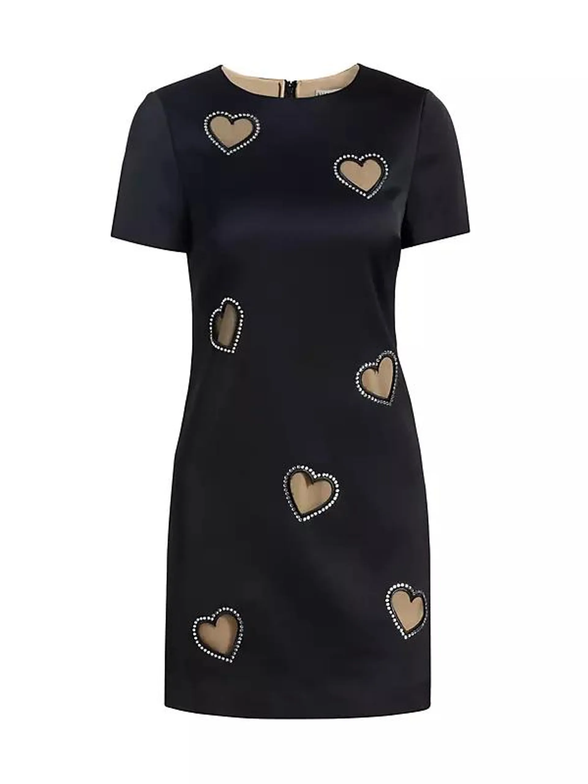 Clyde Crystal-Embellished Heart Shift Minidress